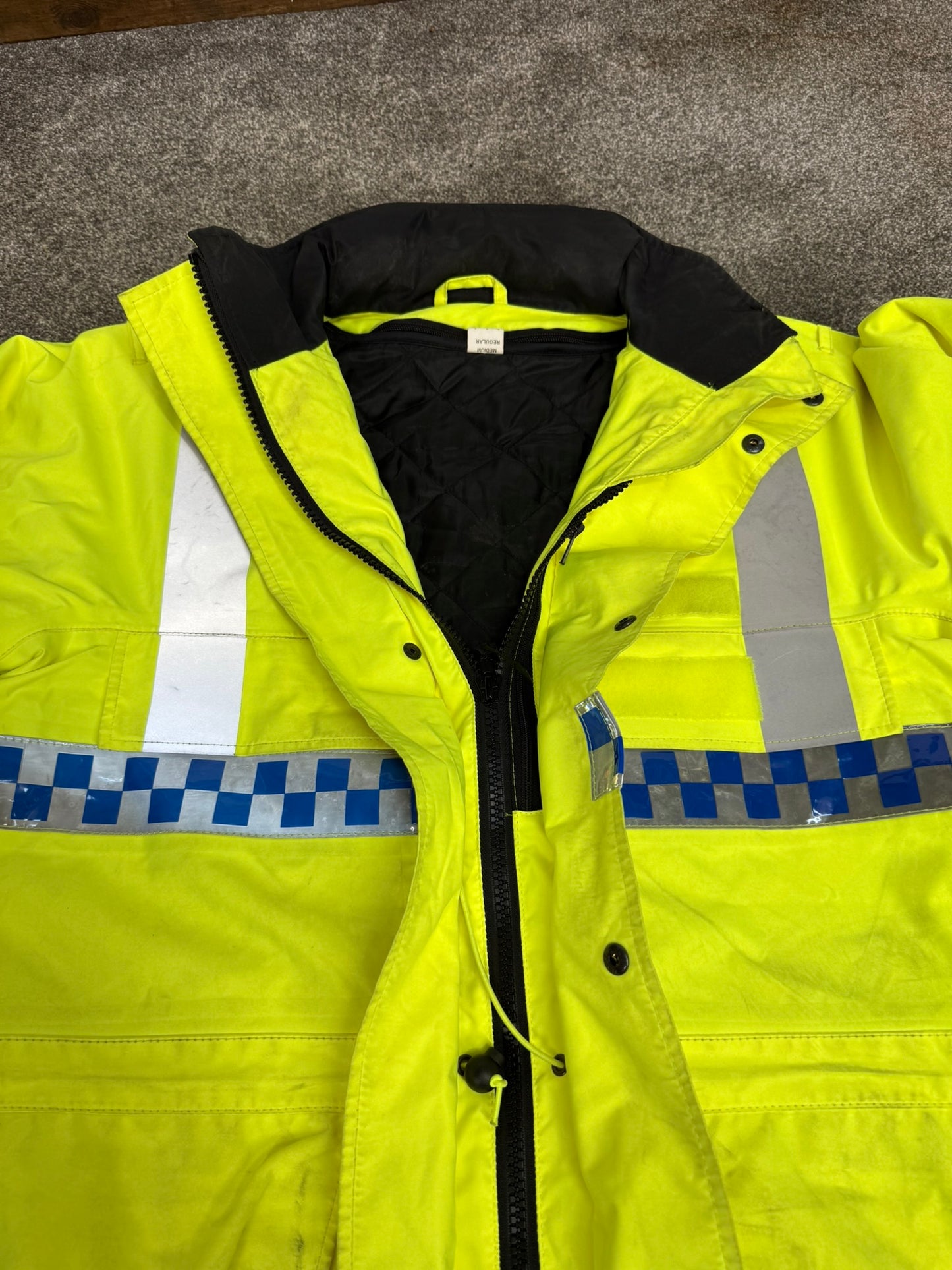 Ex Police Hi Vis Waterproof Coat Quilted Liner Horse Riding Dog Handler Security Work Jacket