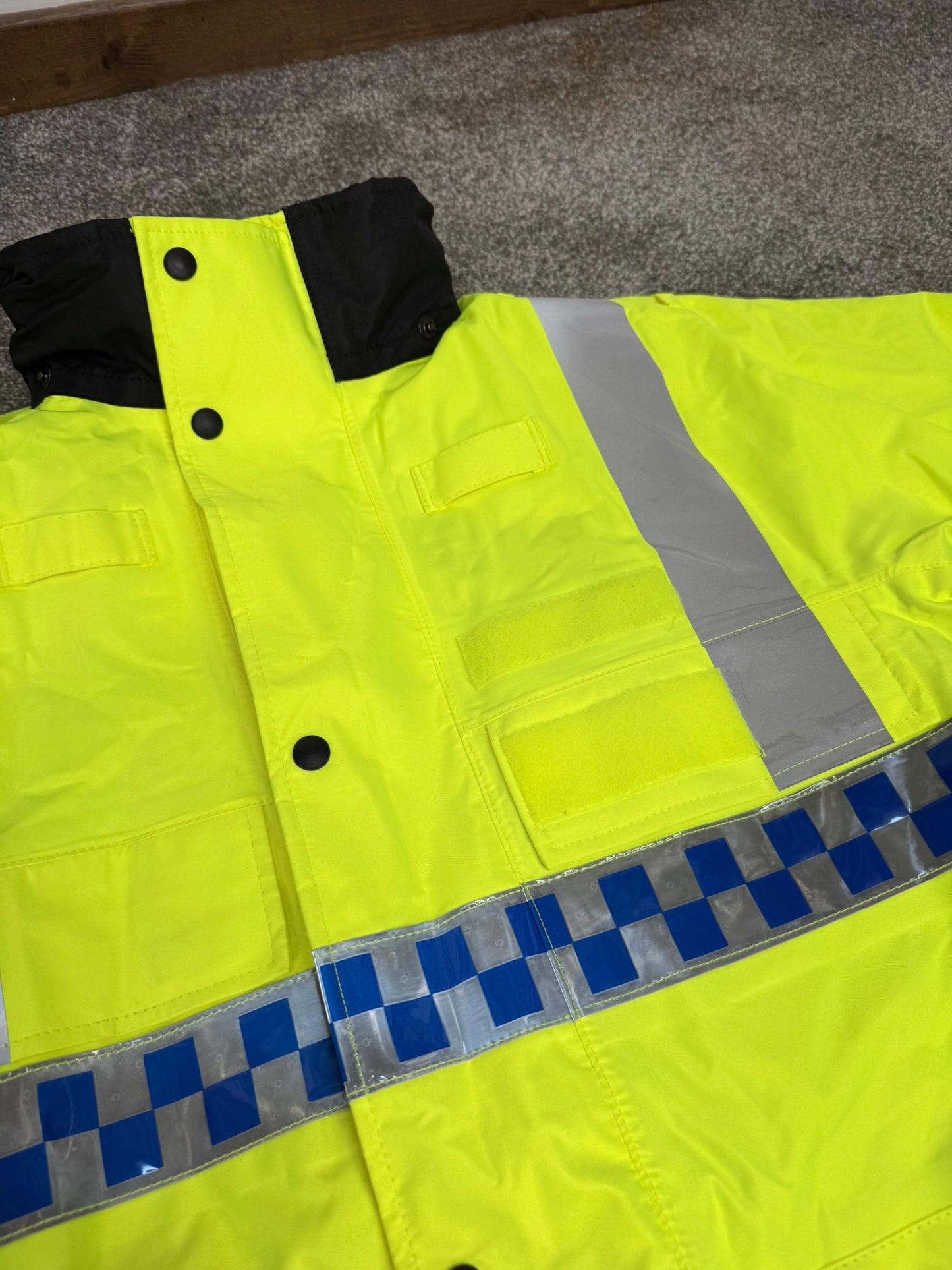 Ex Police Hi-Vis Waterproof Jacket Coat Quilted Liner Security Riding Work Jacket - Grade A