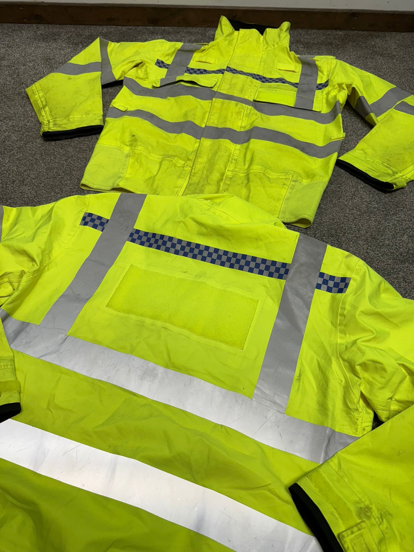 2x Ex Police Hi-Vis Waterproof Bomber Jackets Security Biker Recovery