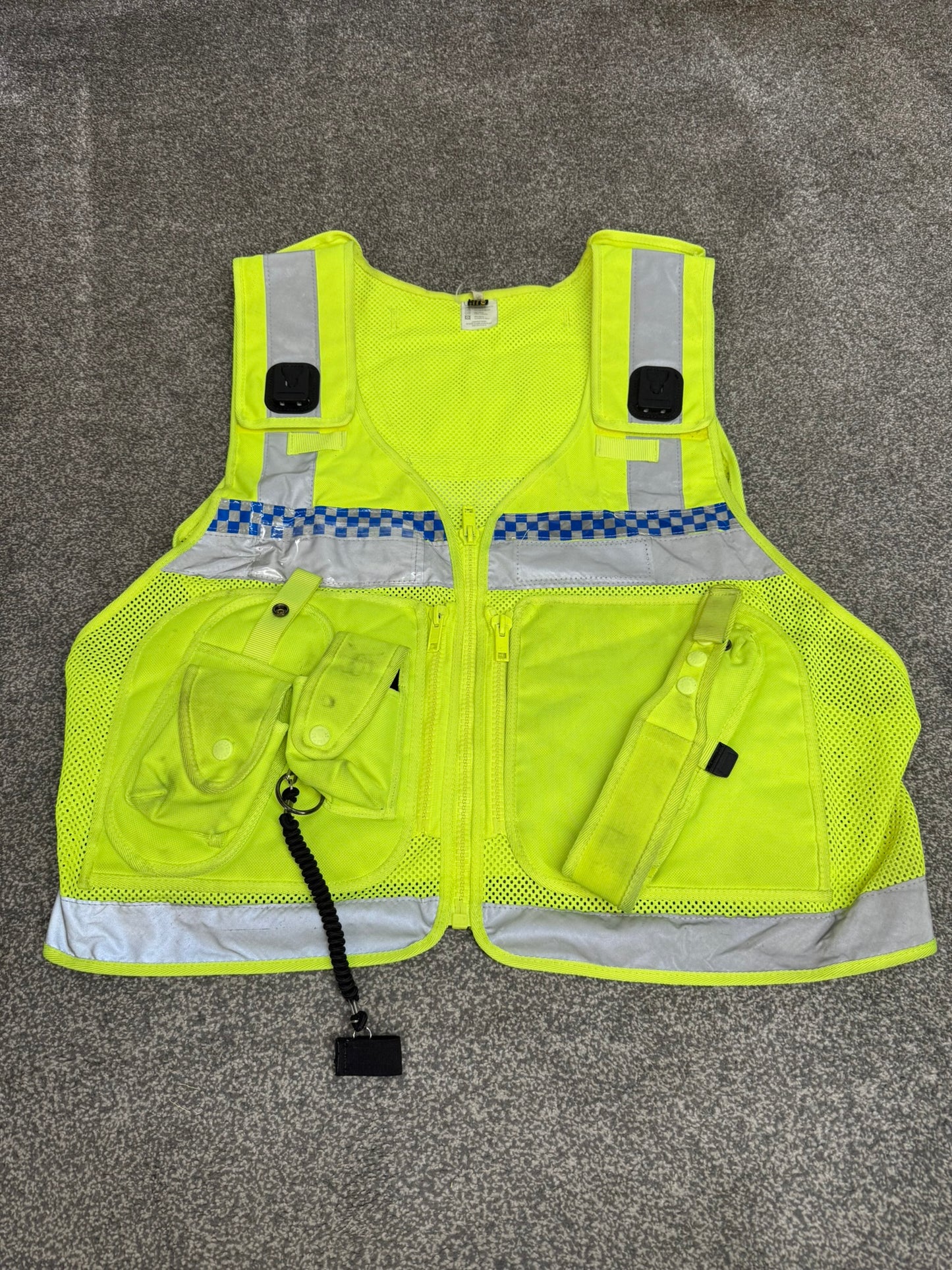 Ex Police Protec Hi Vis Tactical Vest XL Chequered Security Utility Tac Vest