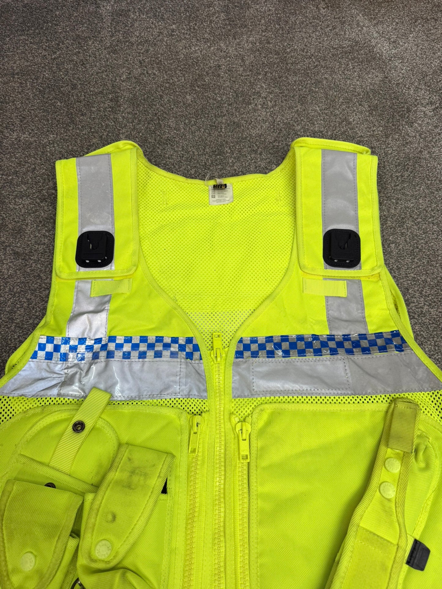 Ex Police Protec Hi Vis Tactical Vest XL Chequered Security Utility Tac Vest