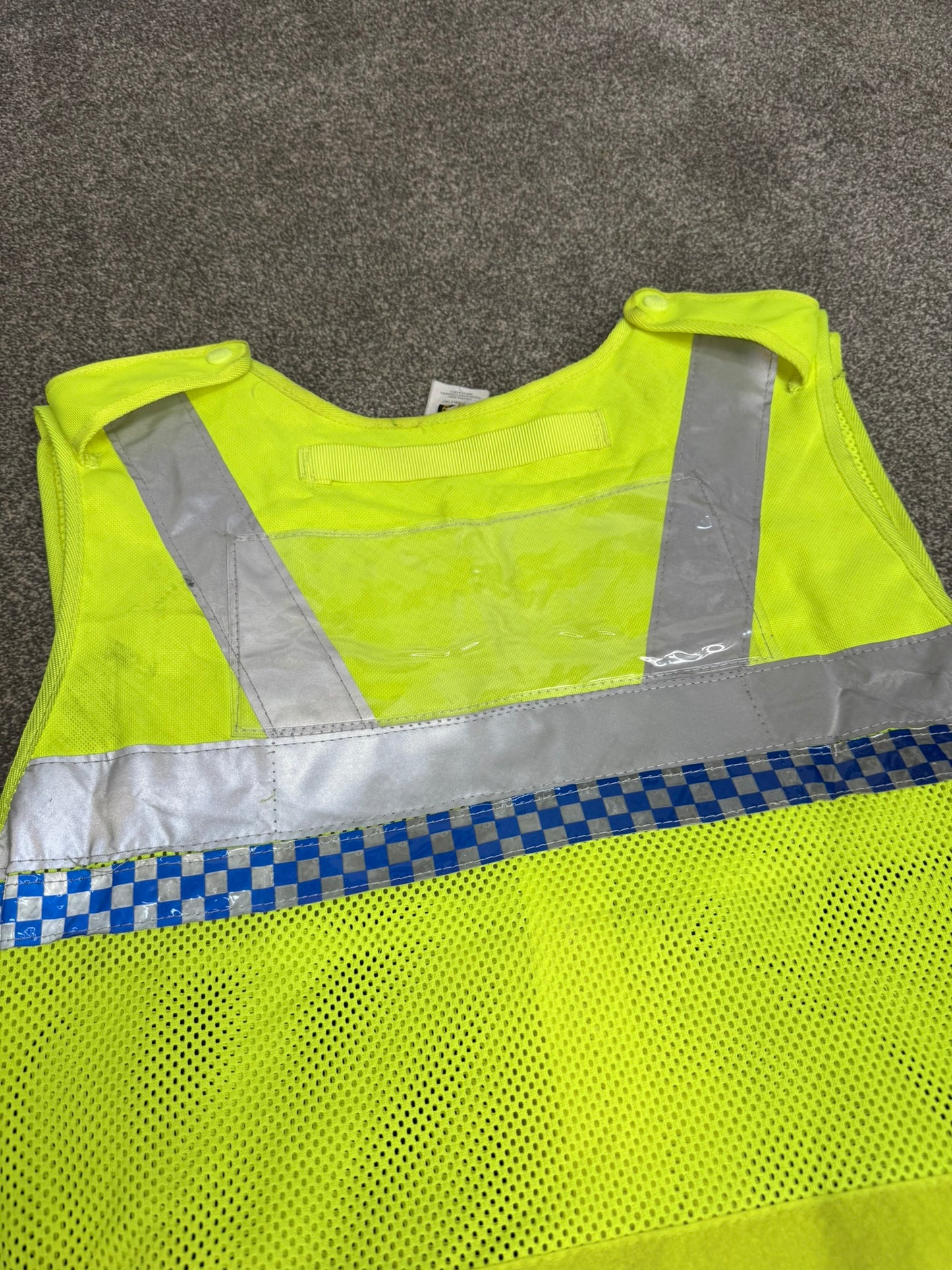 Ex Police Protec Hi Vis Tactical Vest XL Chequered Security Utility Tac Vest