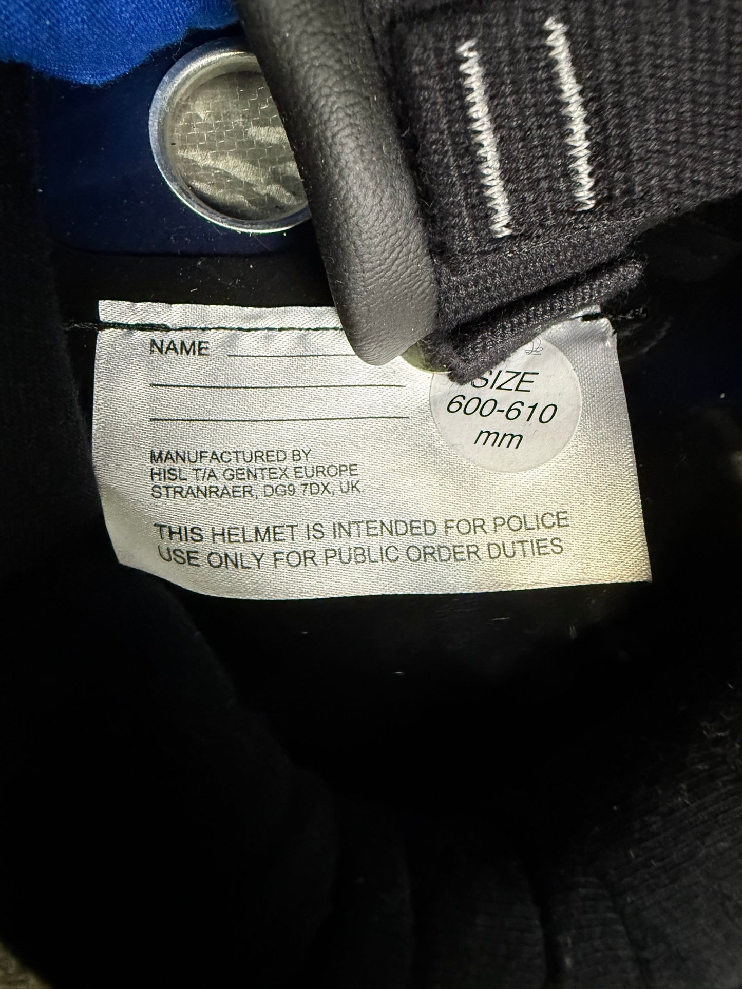 Ex Police Riot Helmet 60-61cm Fleece Bag & Hood Genuine