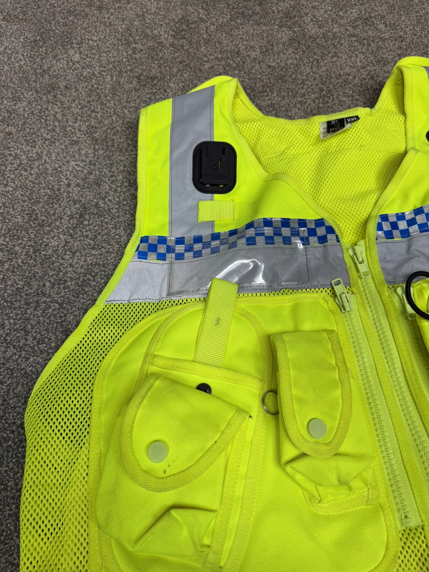 Ex Police Protec Tactical Vest Hi Vis Chequered Security Utility Patrol Vest XL-XXL