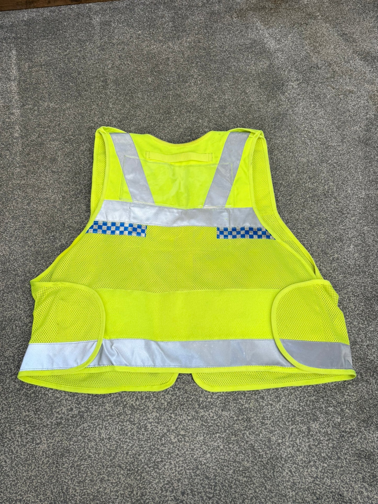 Ex Police Protec Hi Vis Tac Utility Vest LRG With Radio Pouch Chequered Security