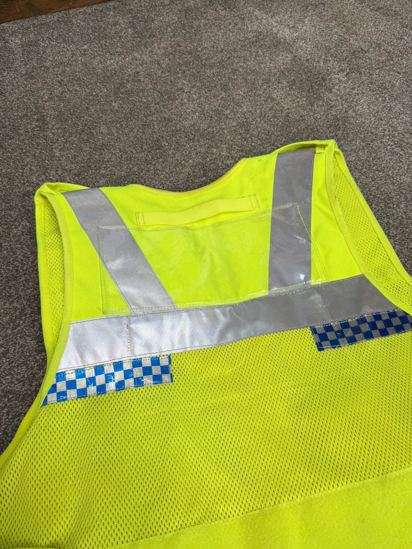 Ex Police Protec Hi Vis Tac Utility Vest LRG With Radio Pouch Chequered Security