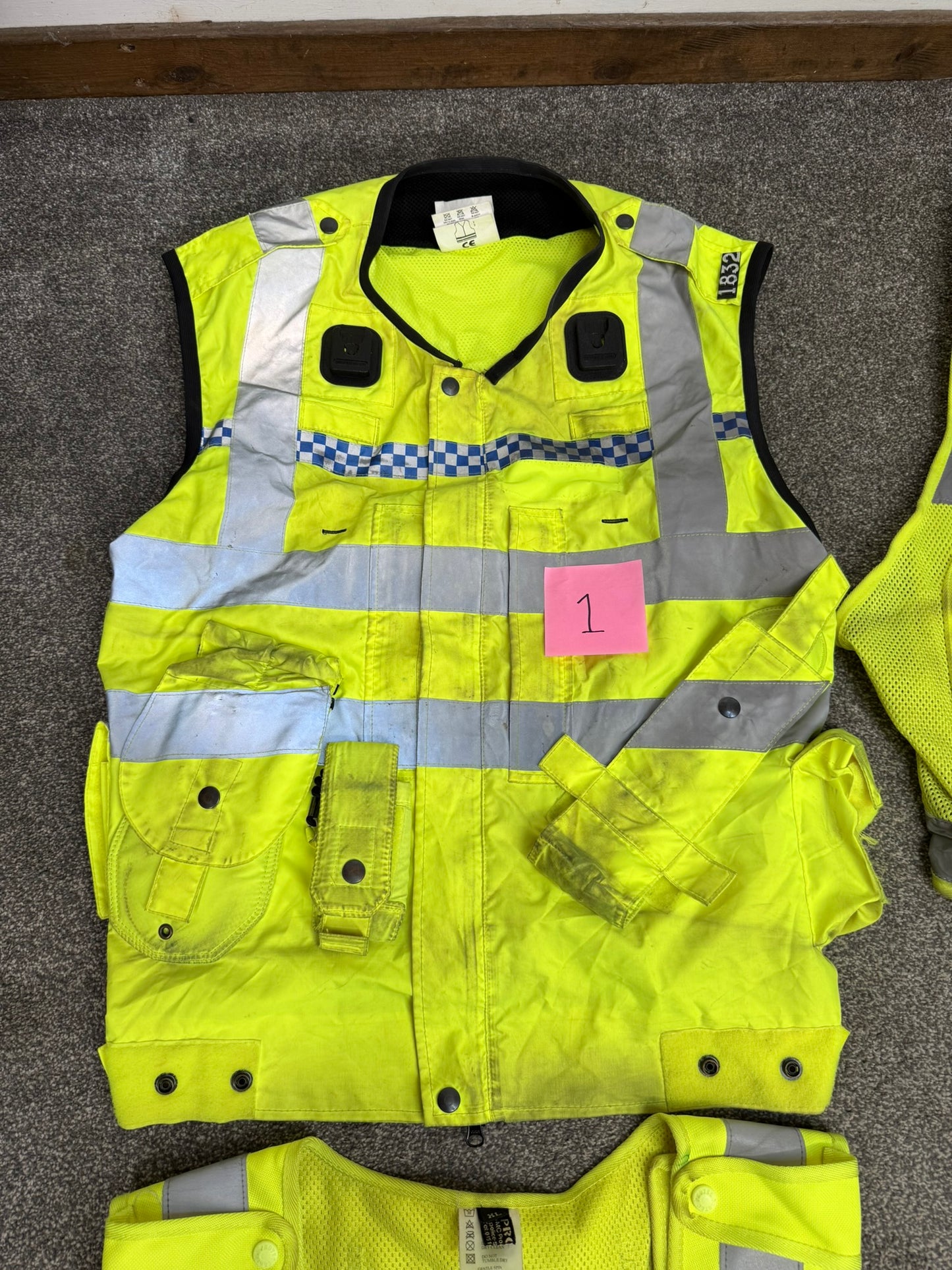 4x Ex Police Hi Vis Utility Tac Vest Job Lot Security Equipment Patrol Vests