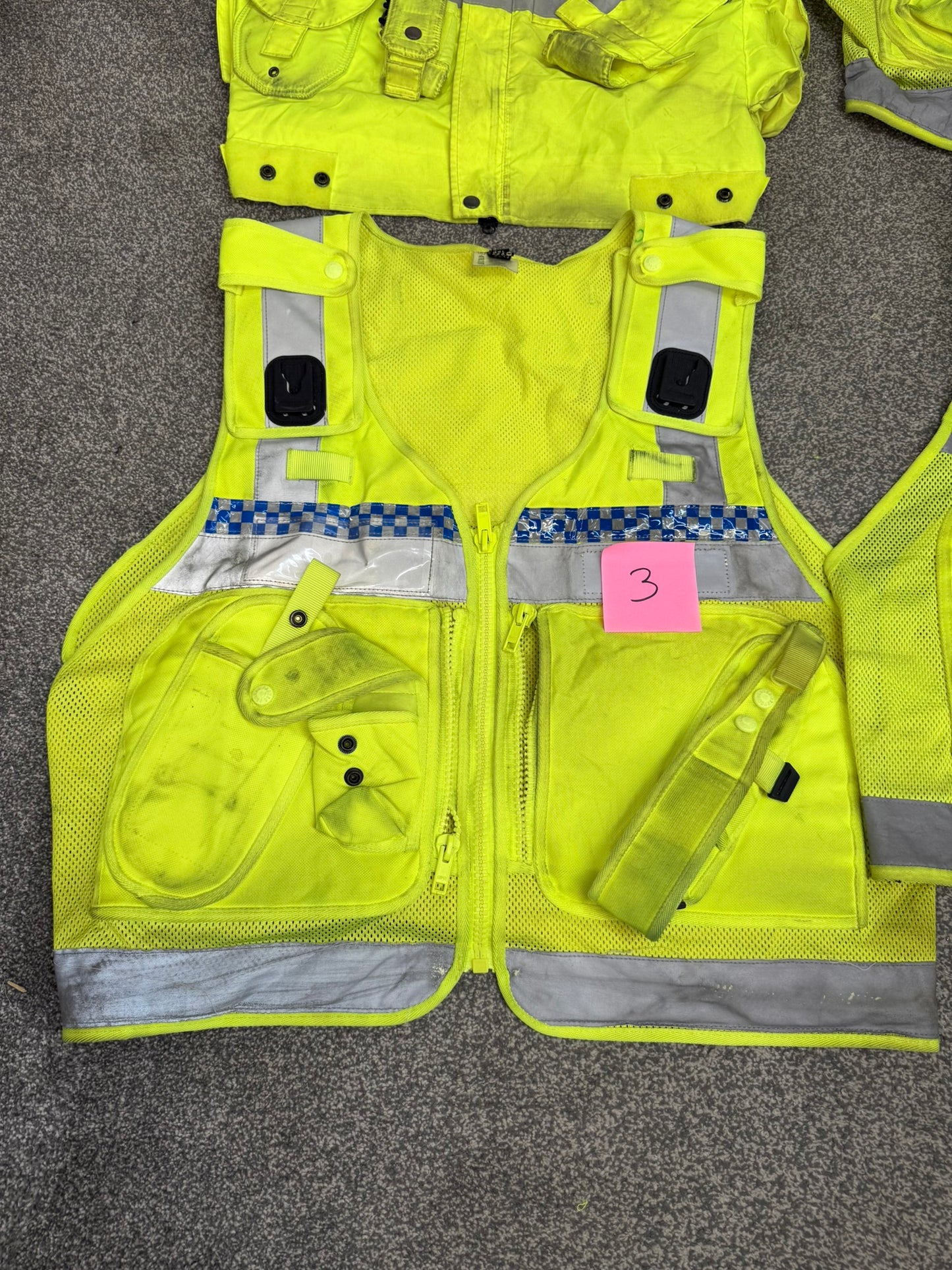 4x Ex Police Hi Vis Utility Tac Vest Job Lot Security Equipment Patrol Vests