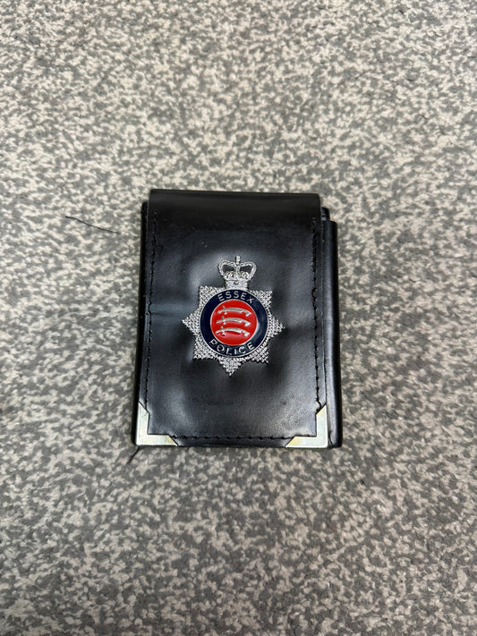 Obsolete Ex Essex Police Tri-Fold Warrant Card Leather Holder Wallet Collector Display