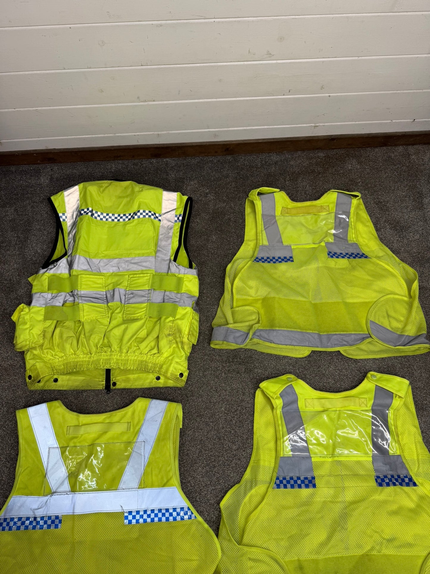 4x Ex Police Hi Vis Utility Tac Vest Job Lot Security Equipment Patrol Vests
