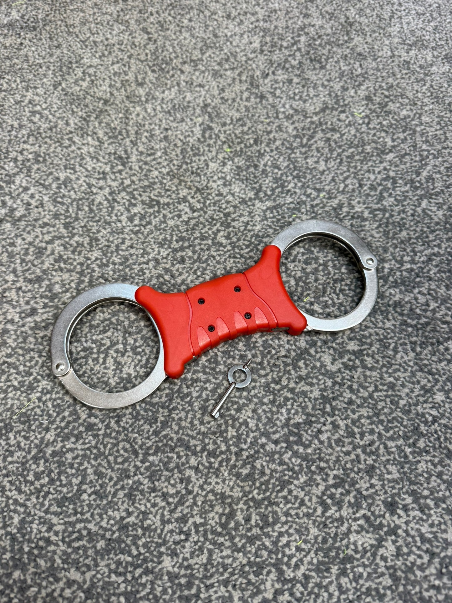 Ex Police TCH840 Red Rigid Handcuffs Cuffs & Key Security Collectable