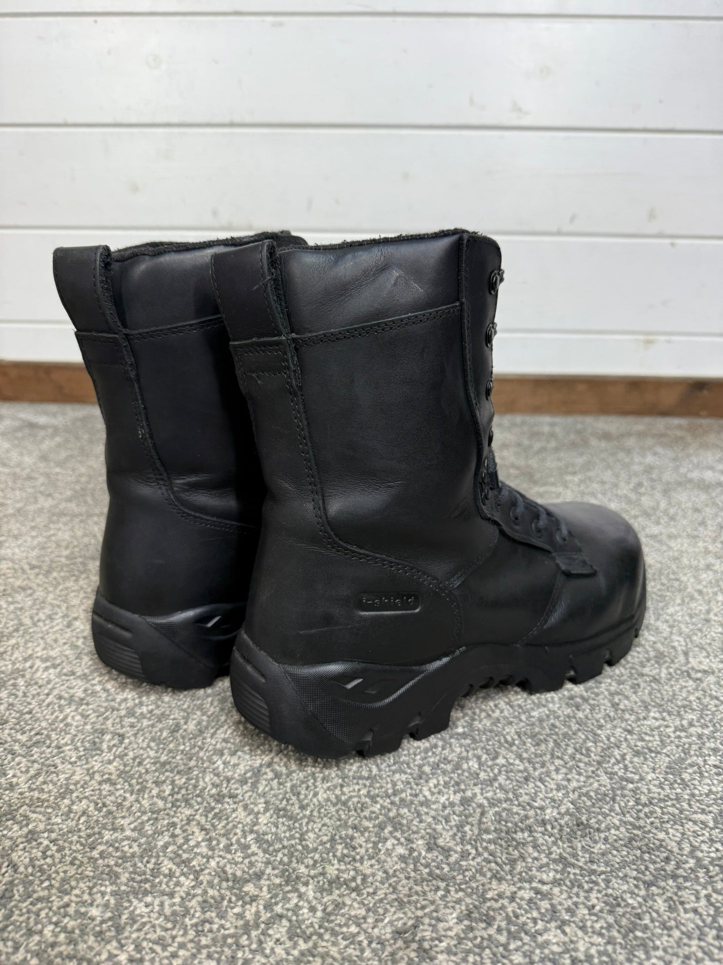 Ex Police Magnum Shield ST Combat Boots Black Leather UK 8 Security Work