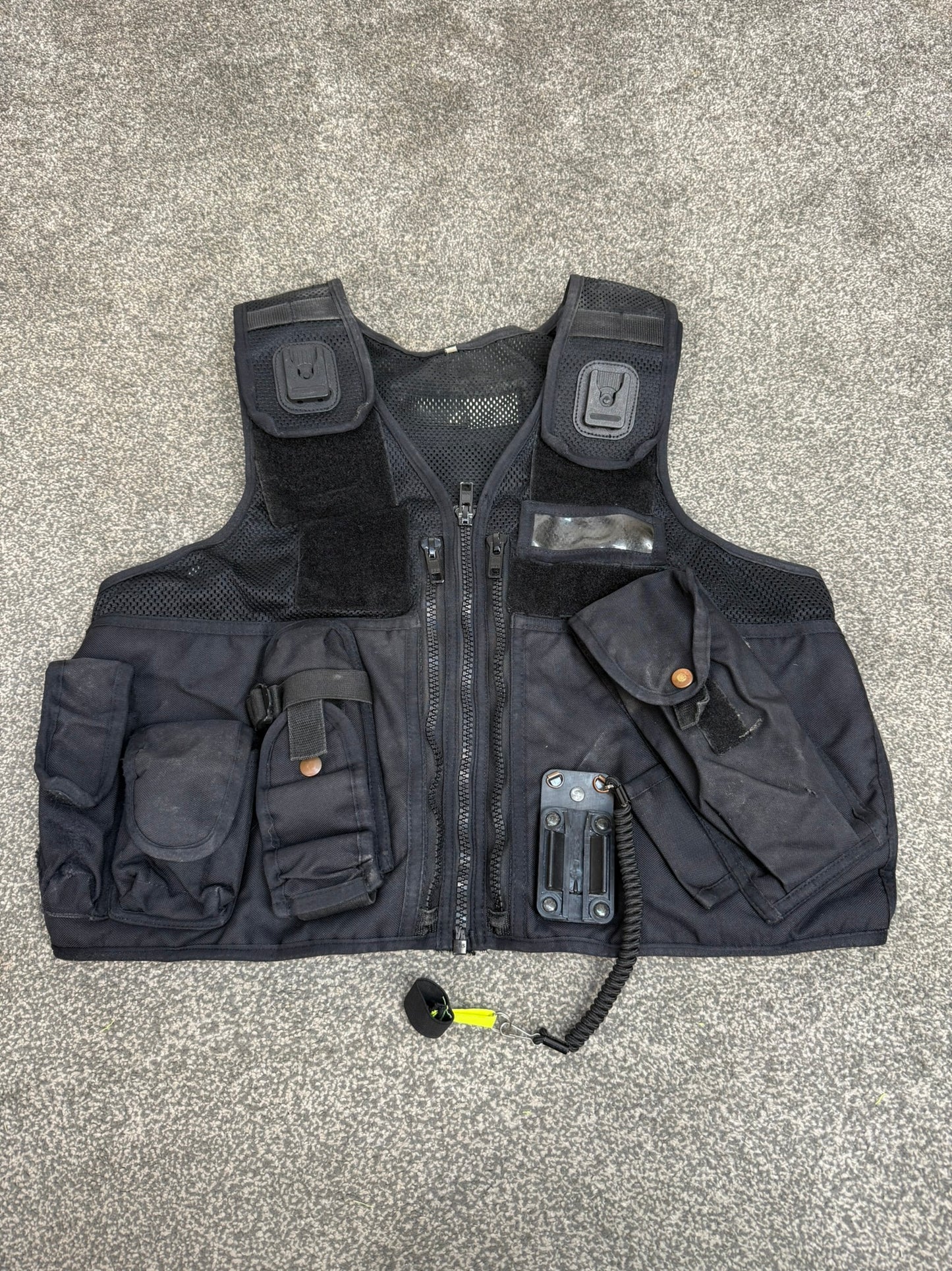 Ex Police Black Arktis Tactical Utility Vest & Pouches Security Airsoft - Large