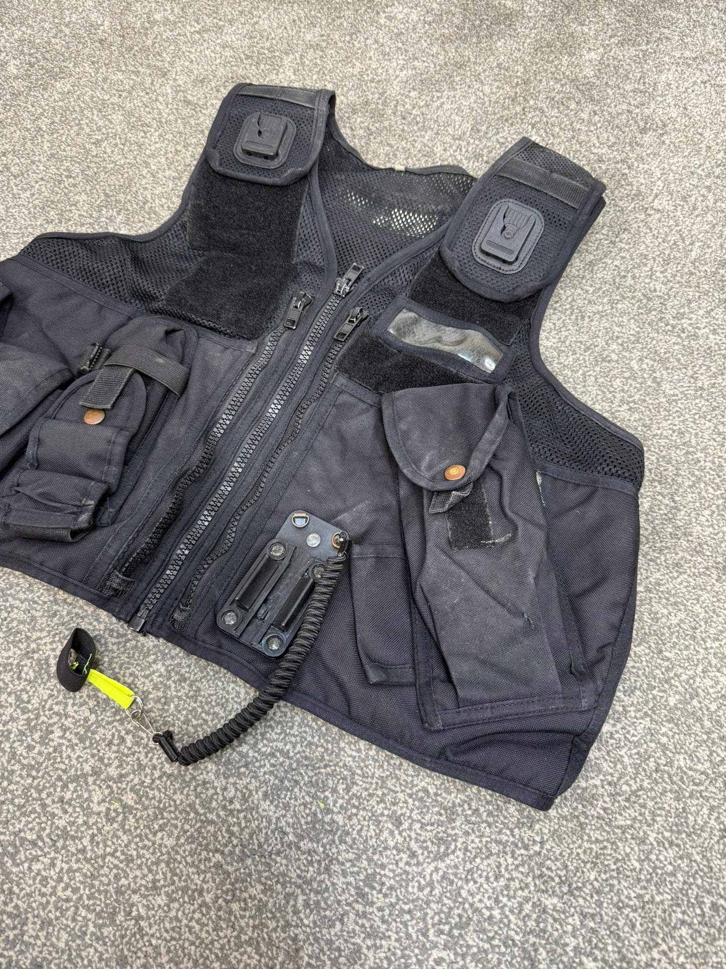 Ex Police Black Arktis Tactical Utility Vest & Pouches Security Airsoft - Large