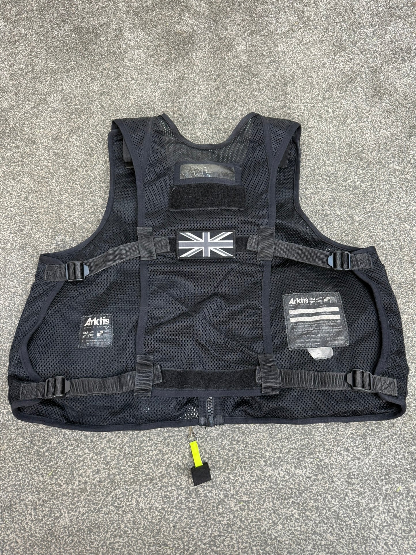 Ex Police Black Arktis Tactical Utility Vest & Pouches Security Airsoft - Large