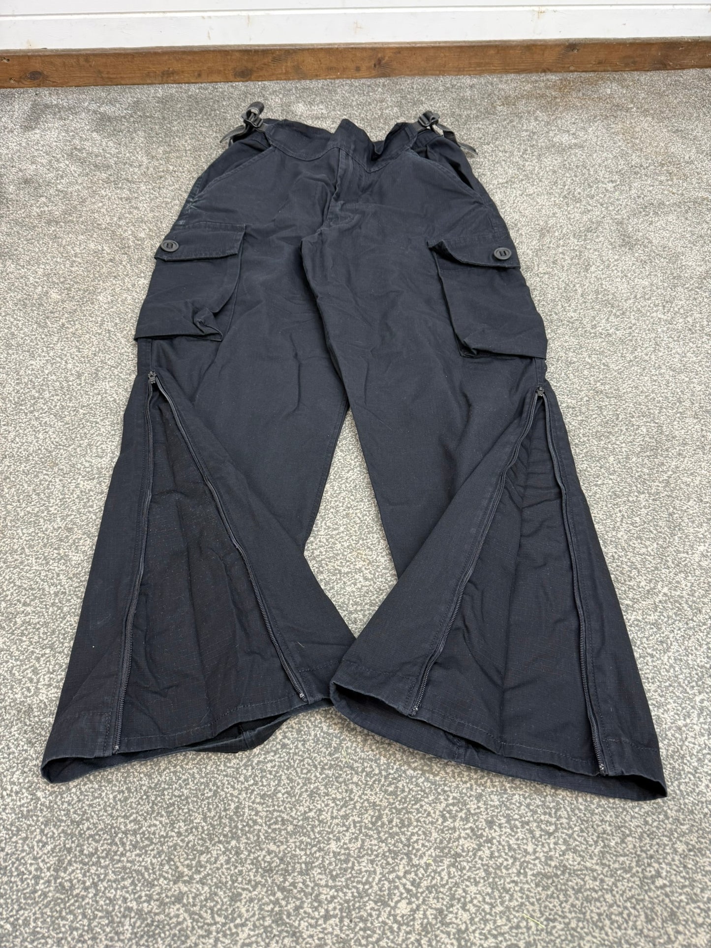 Ex Police Arktis Black Combat Cargo Trousers 32" Waterproof Ripstop Dog Handler
