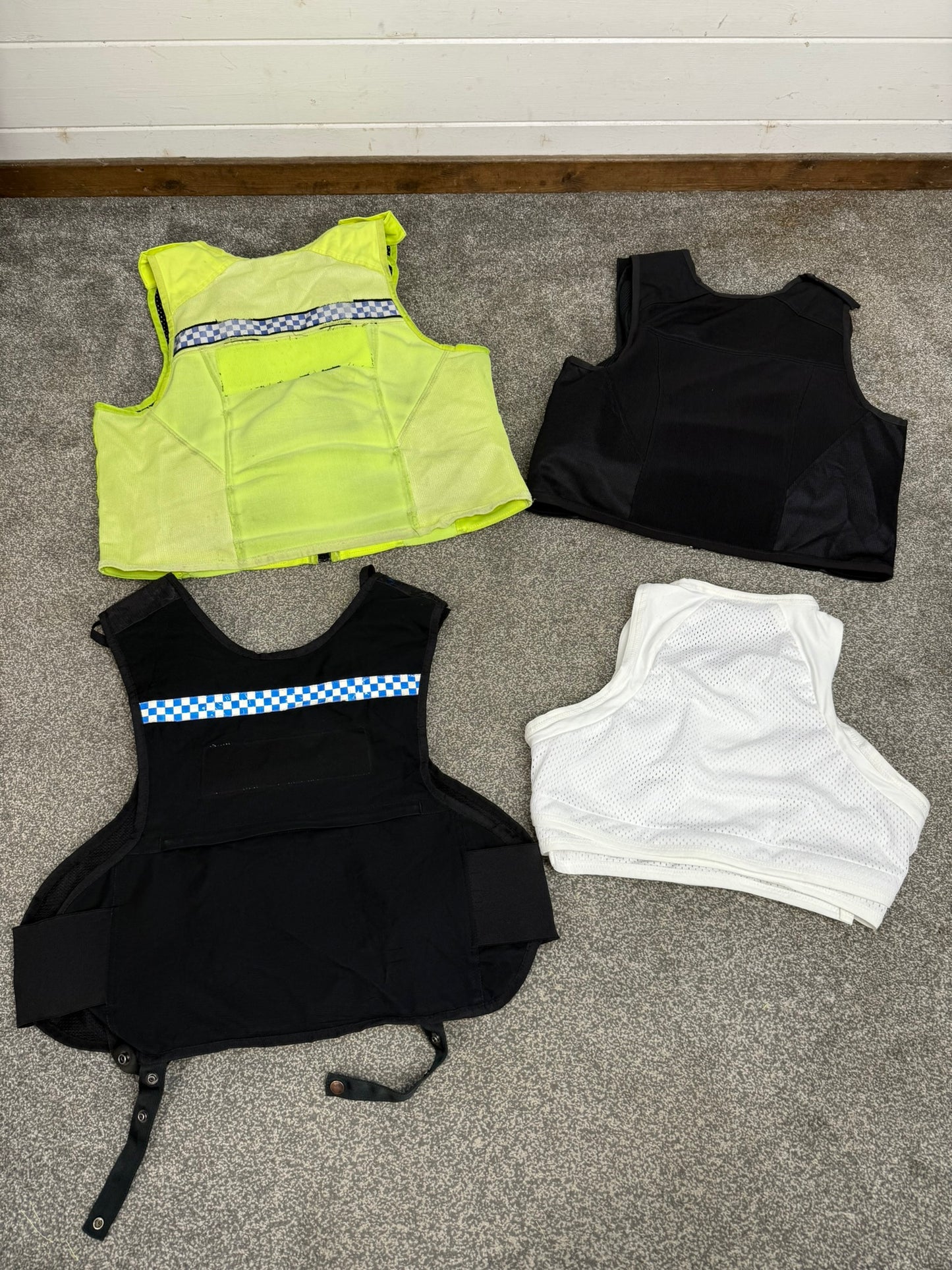 4x Ex Police Body Armour Cover Vest Job Lot Overt & Covert Security Film TV