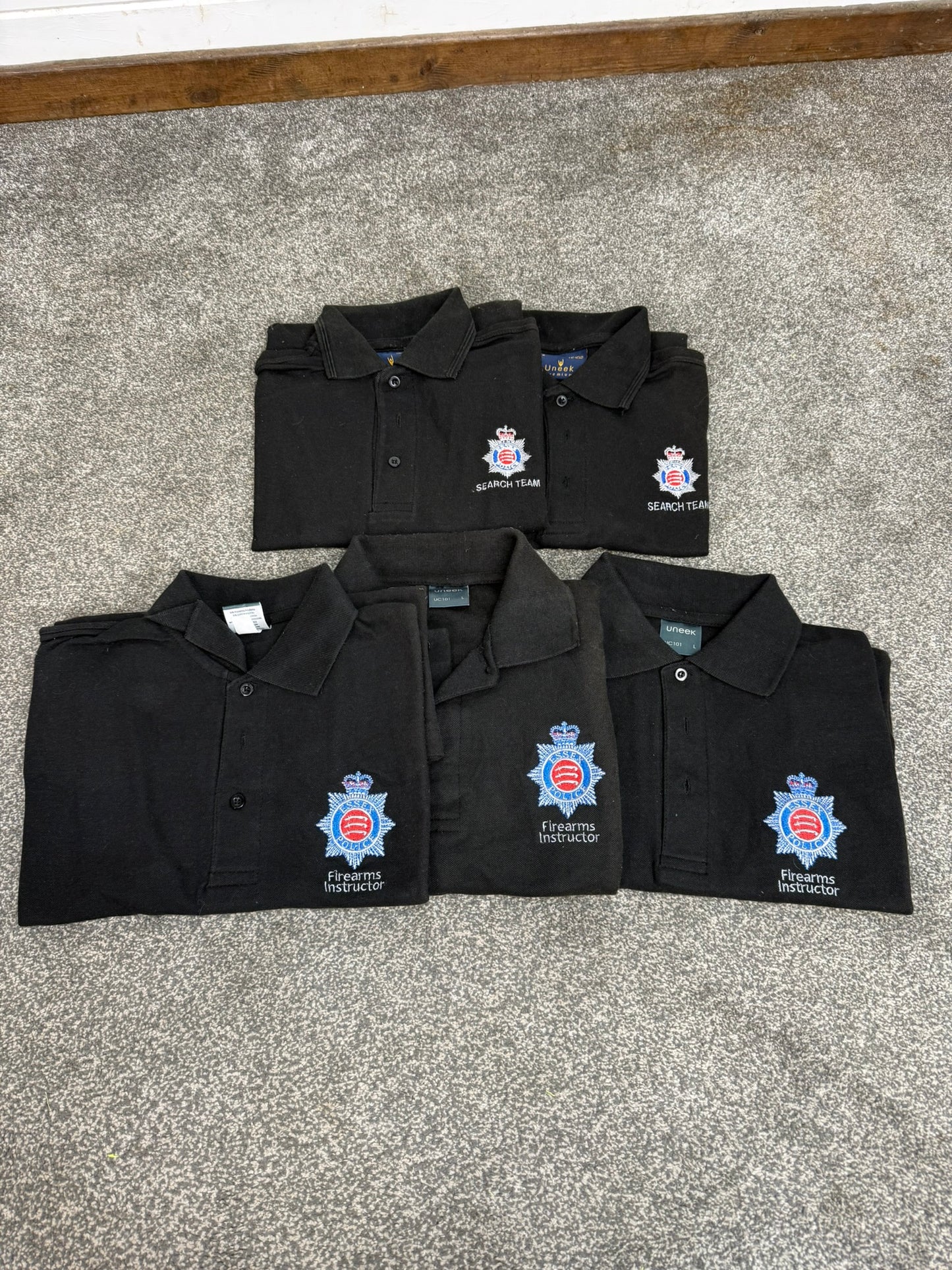 5x Ex Essex Police Firearms Instructor & Search Team Polo Shirts Job Lot
