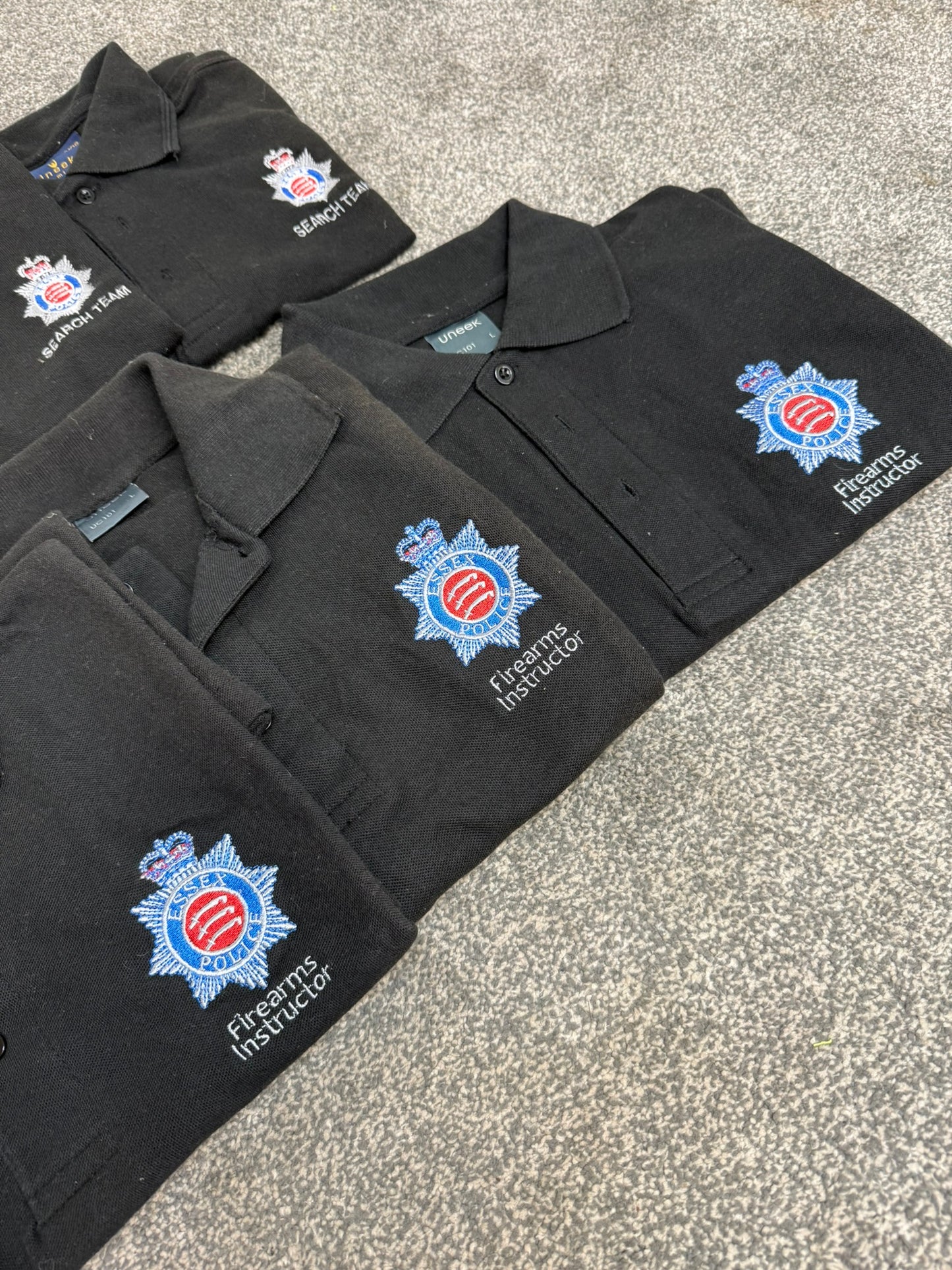 5x Ex Essex Police Firearms Instructor & Search Team Polo Shirts Job Lot