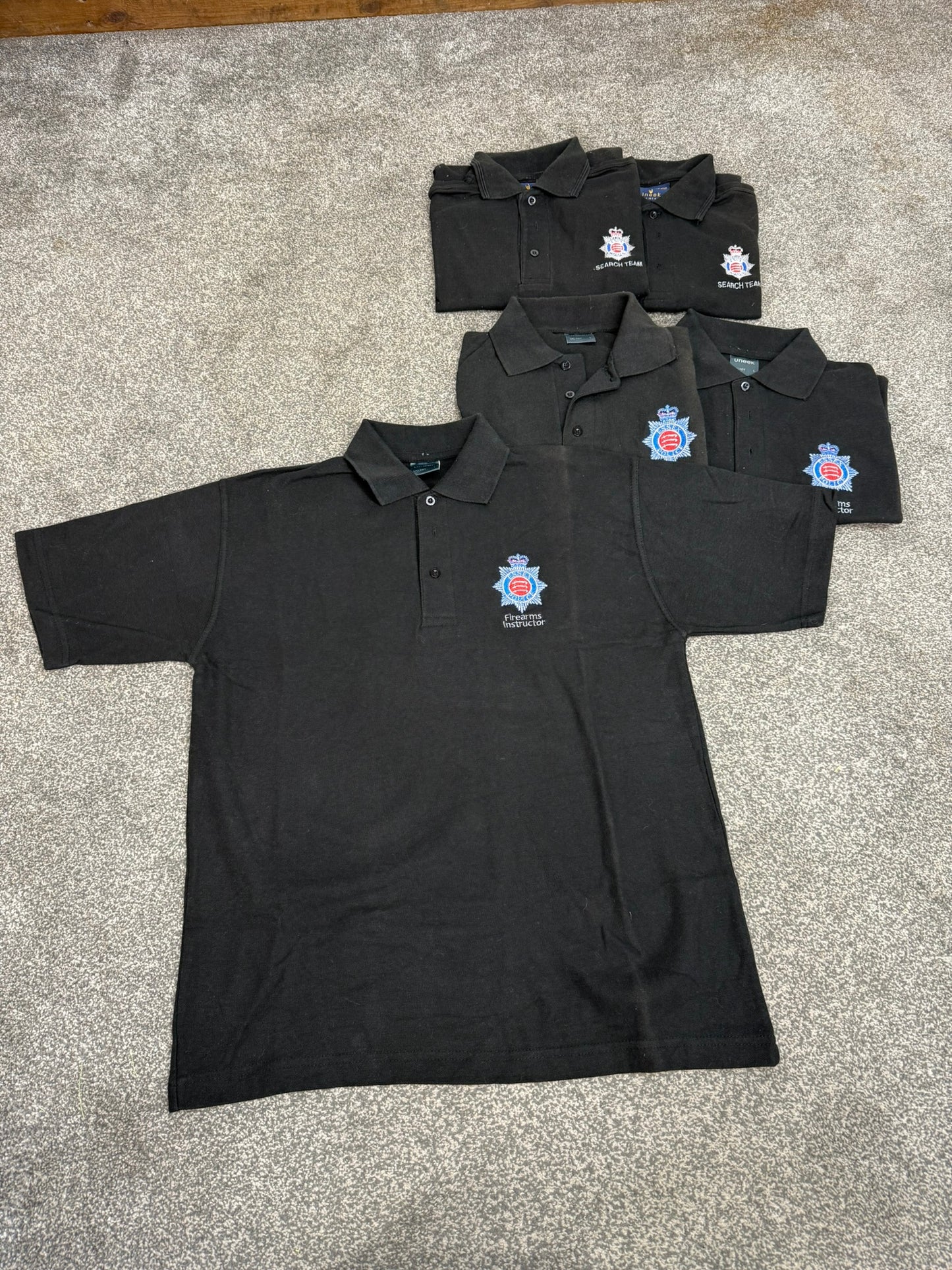 5x Ex Essex Police Firearms Instructor & Search Team Polo Shirts Job Lot