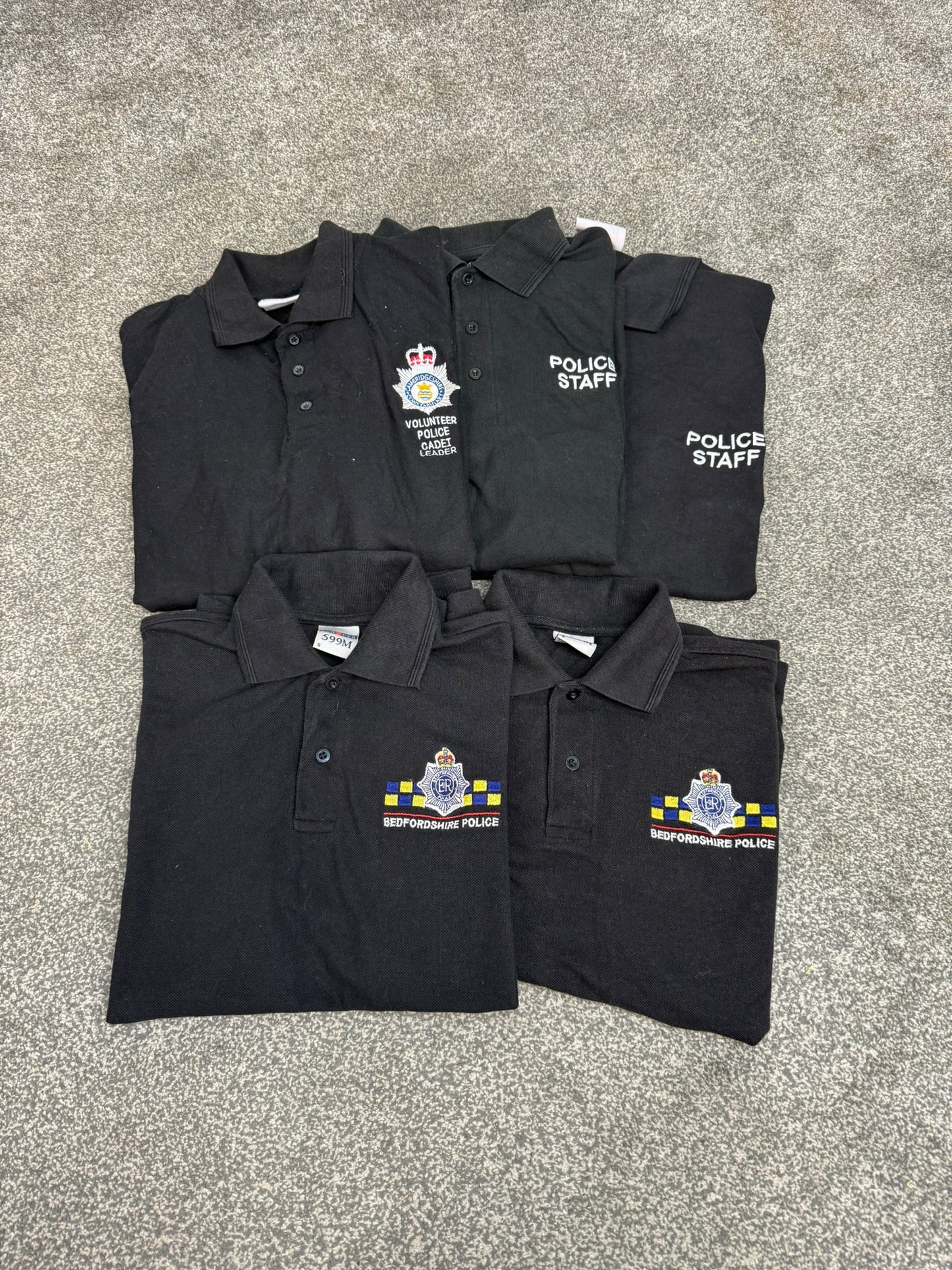 5x Ex Police Embroidered Polo Shirts Job Lot Collector Film TV Uniform