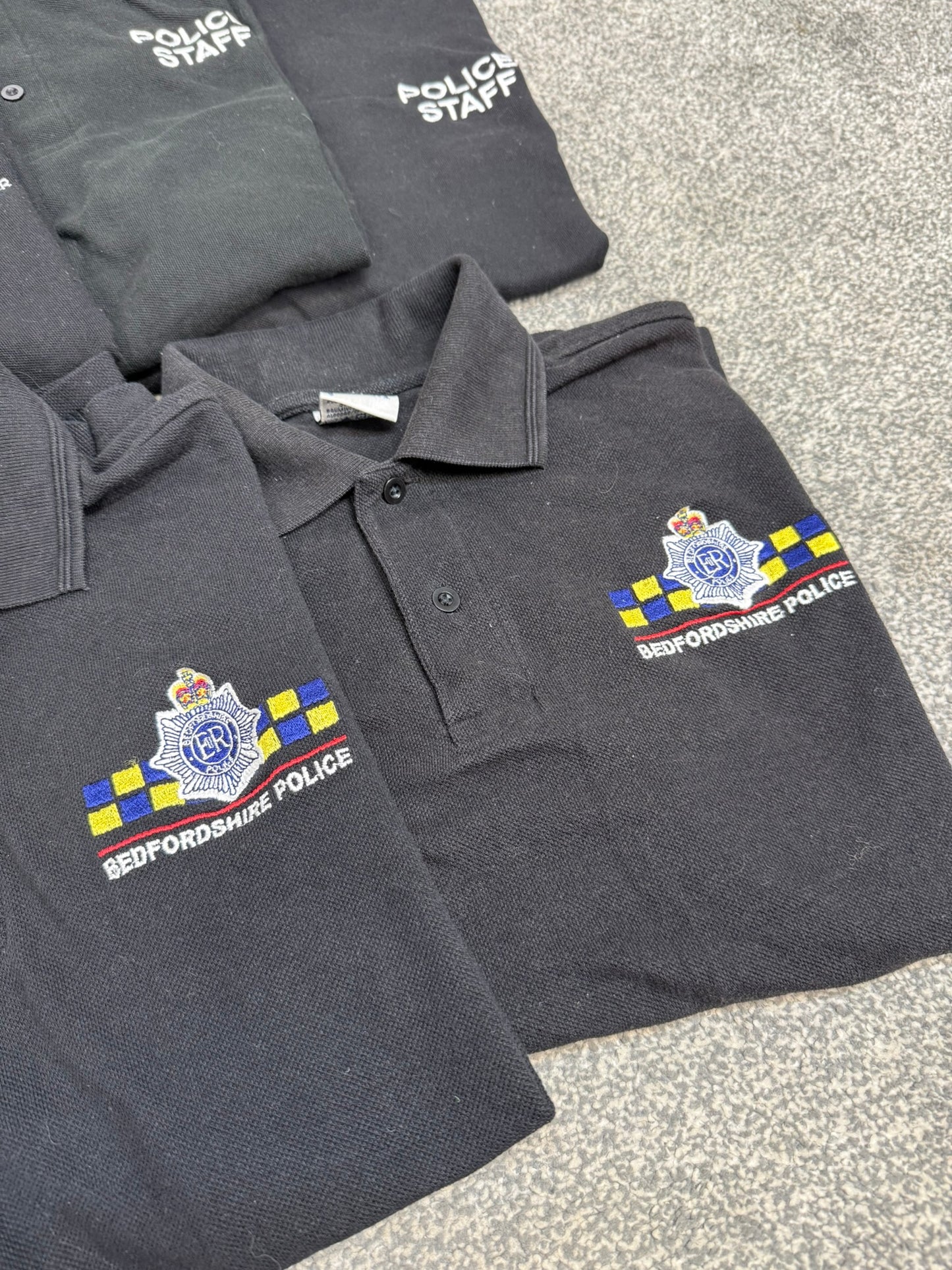 5x Ex Police Embroidered Polo Shirts Job Lot Collector Film TV Uniform