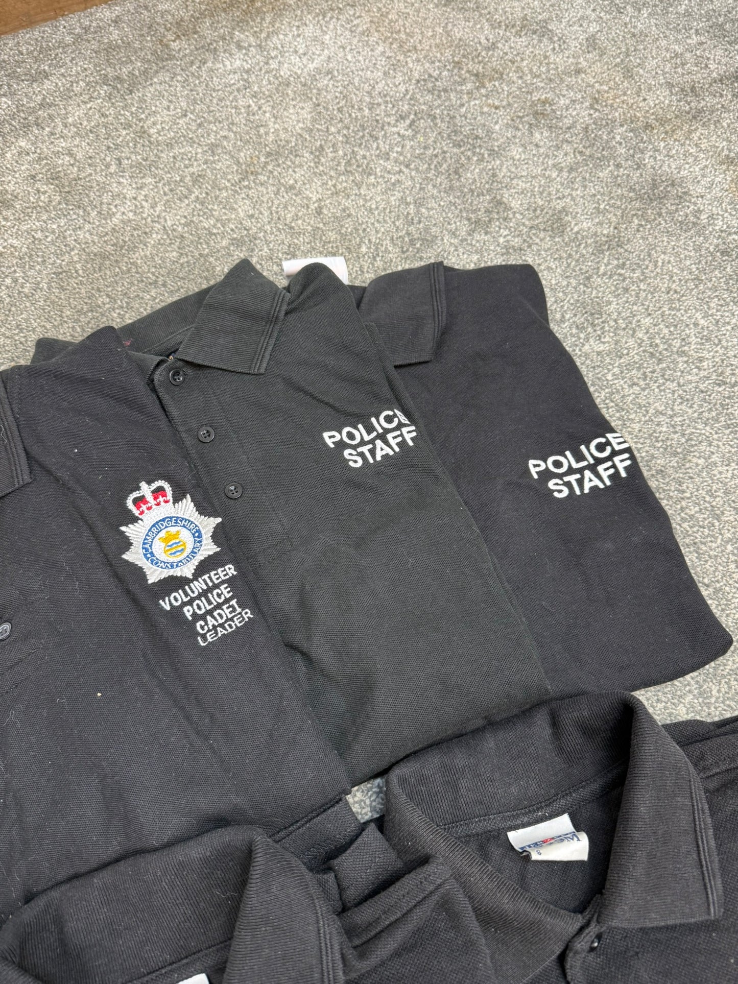5x Ex Police Embroidered Polo Shirts Job Lot Collector Film TV Uniform