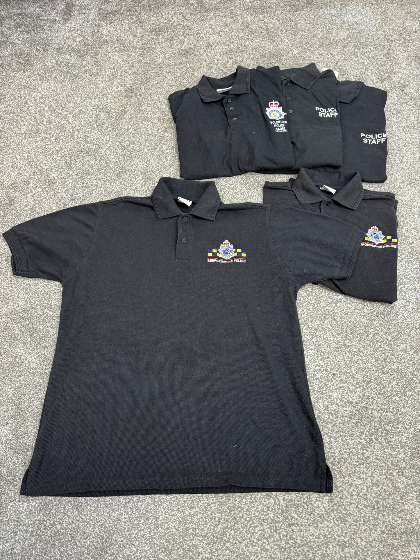5x Ex Police Embroidered Polo Shirts Job Lot Collector Film TV Uniform