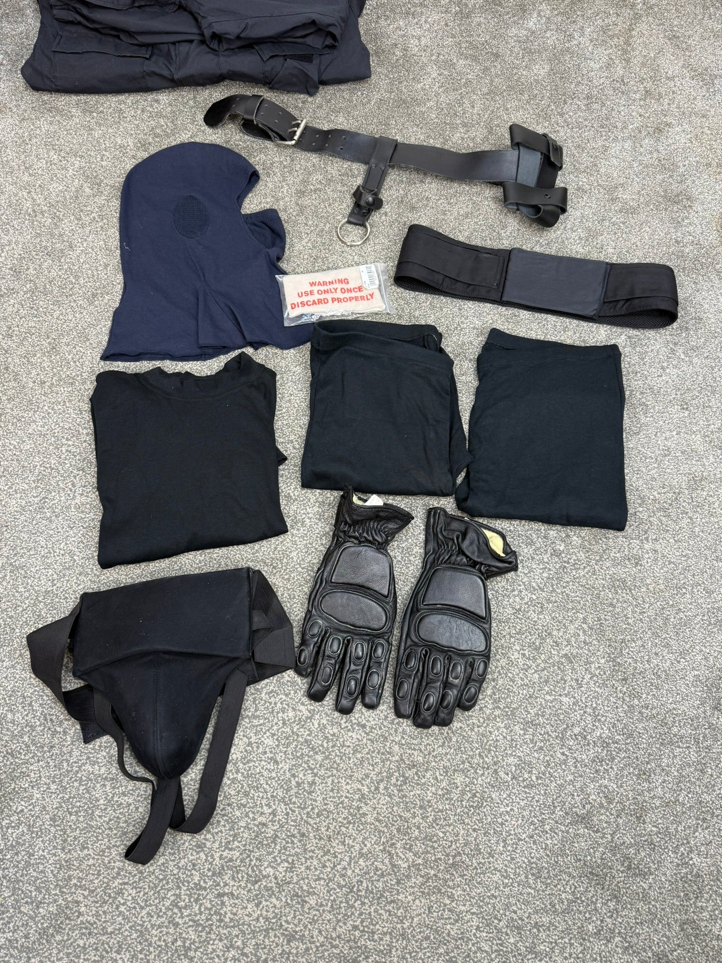 Ex Police Riot Kit Guard Full Set Coveralls Guards Gloves LARGE Job Lot Bundle