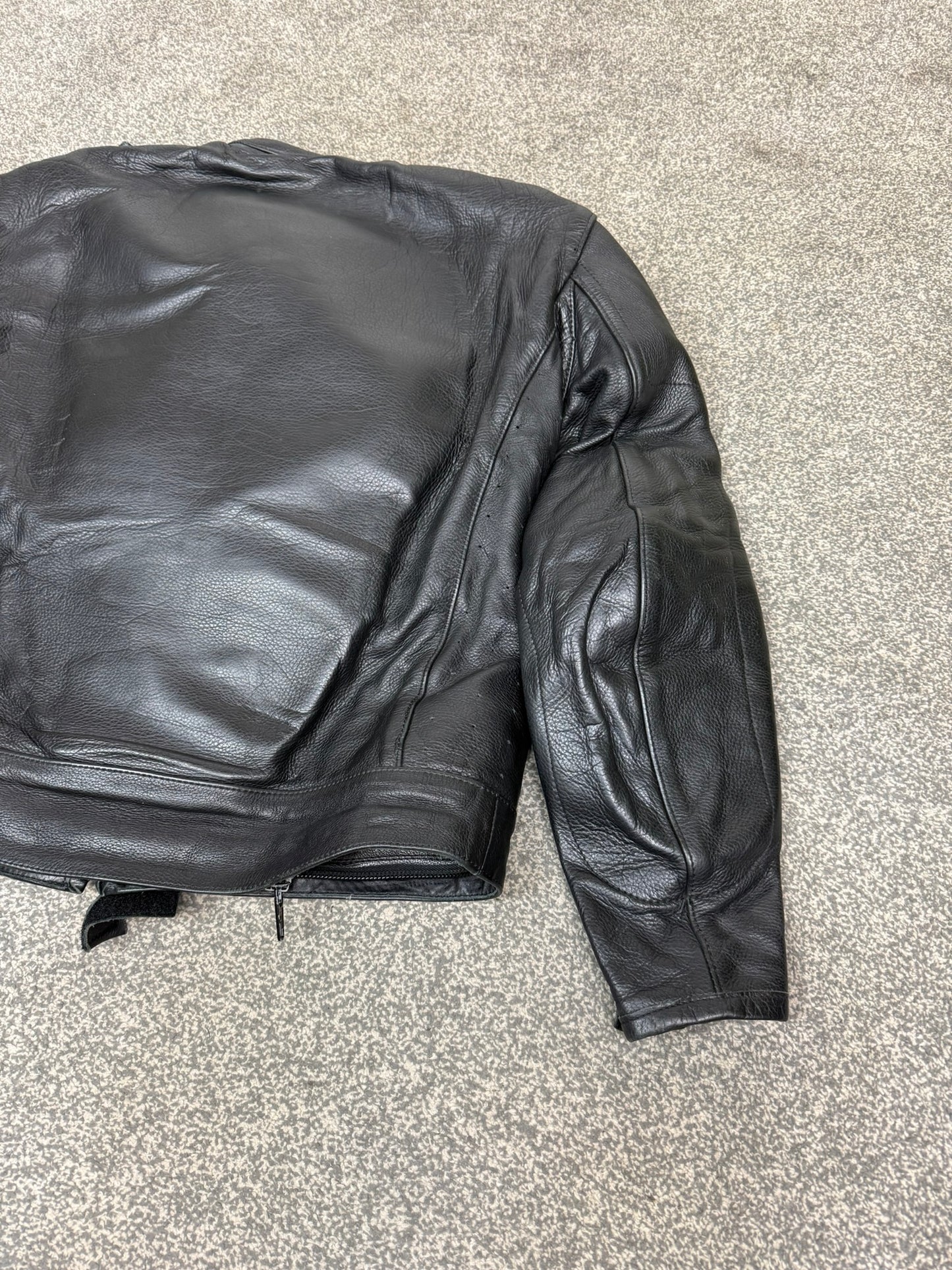Ex Police Hideout Men's Motorcycle Leather Jacket Motorbike Biker