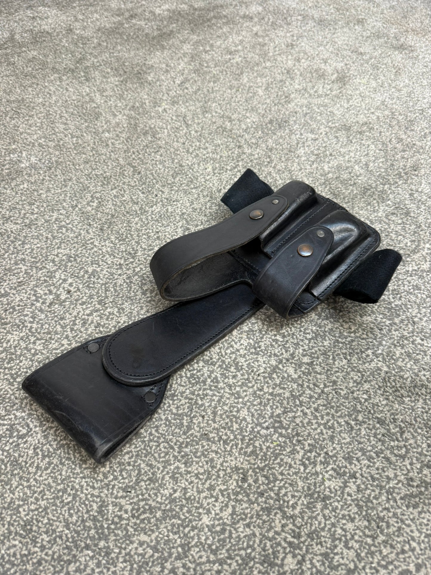 Ex Police Leather Double Mag Pouch Drop Leg Belt Attachment