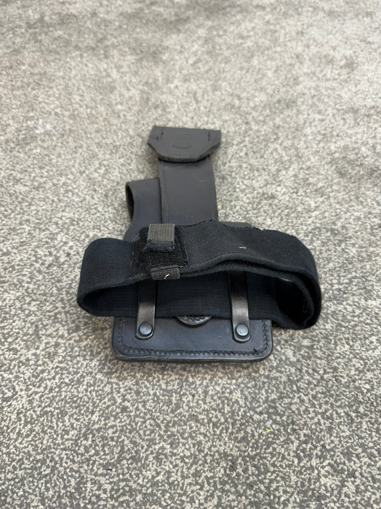 Ex Police Leather Double Mag Pouch Drop Leg Belt Attachment