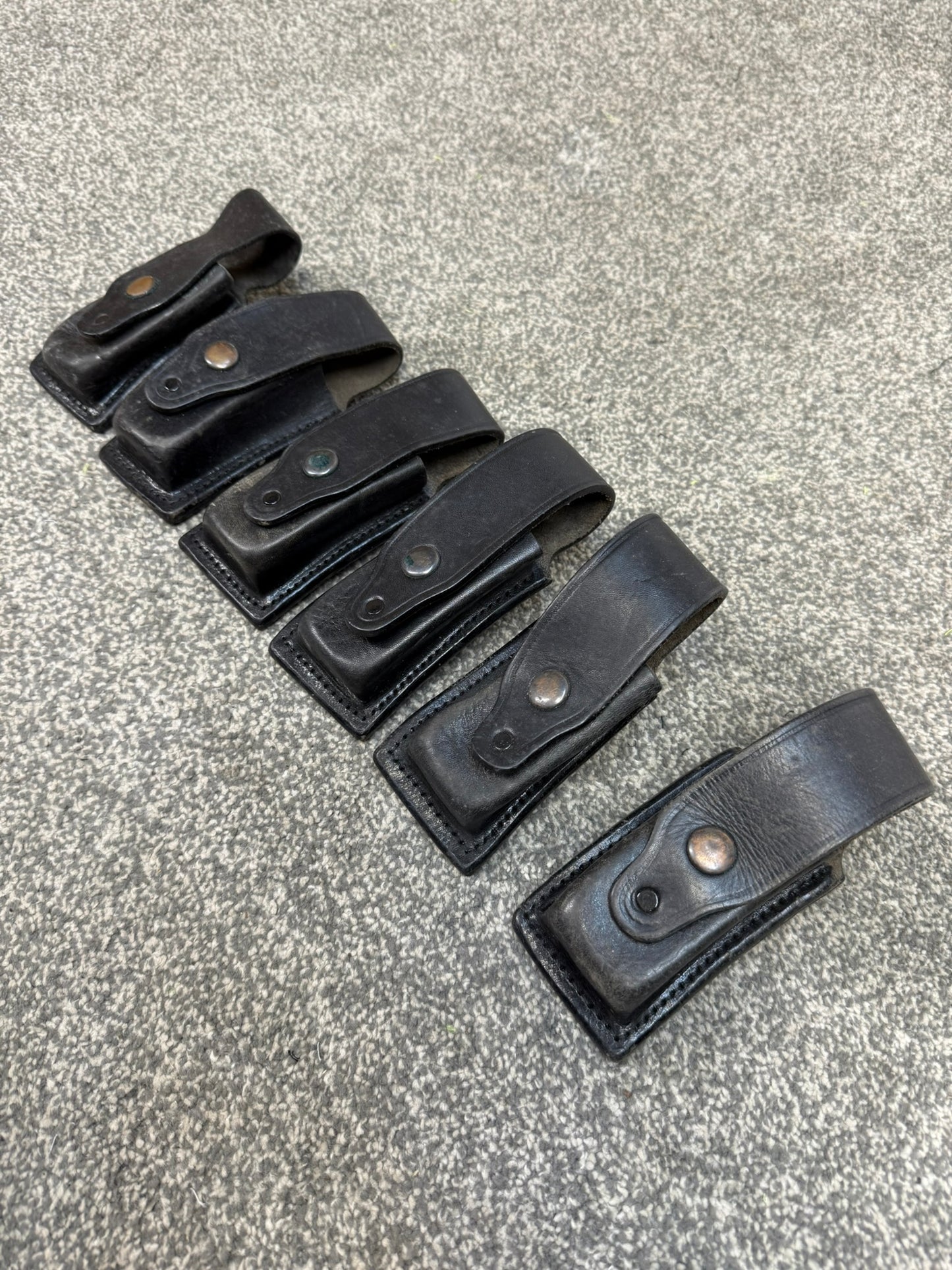 6x Ex Police Leather MP5 Mag Pouch Belt Pouch JOB LOT Airsoft Display