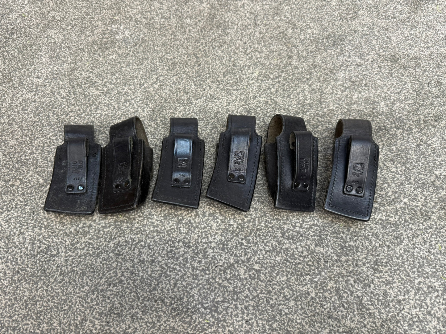 6x Ex Police Leather MP5 Mag Pouch Belt Pouch JOB LOT Airsoft Display