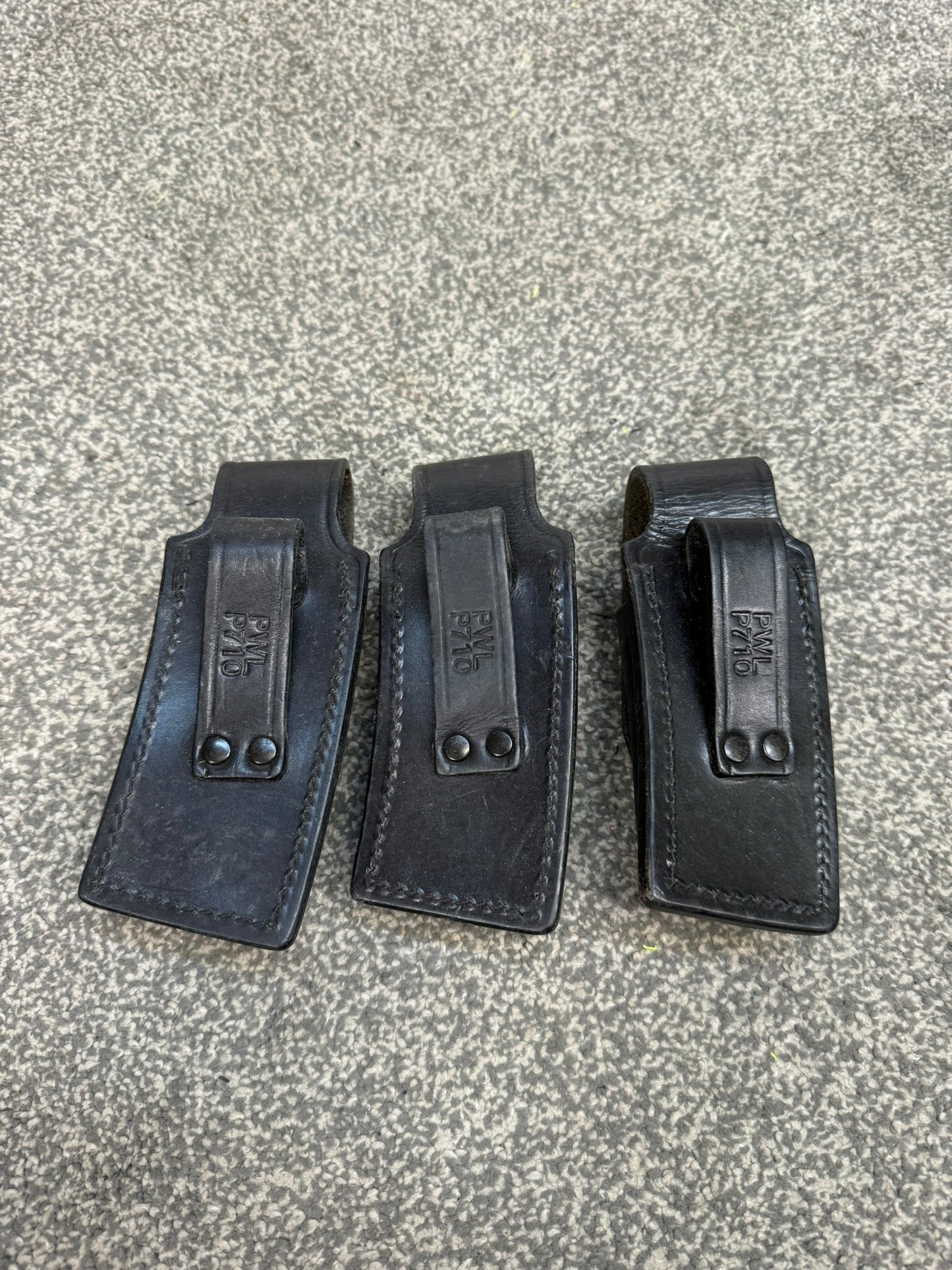 3x Ex Police Leather MP5 Mag Pouch Belt Pouch JOB LOT Airsoft Display