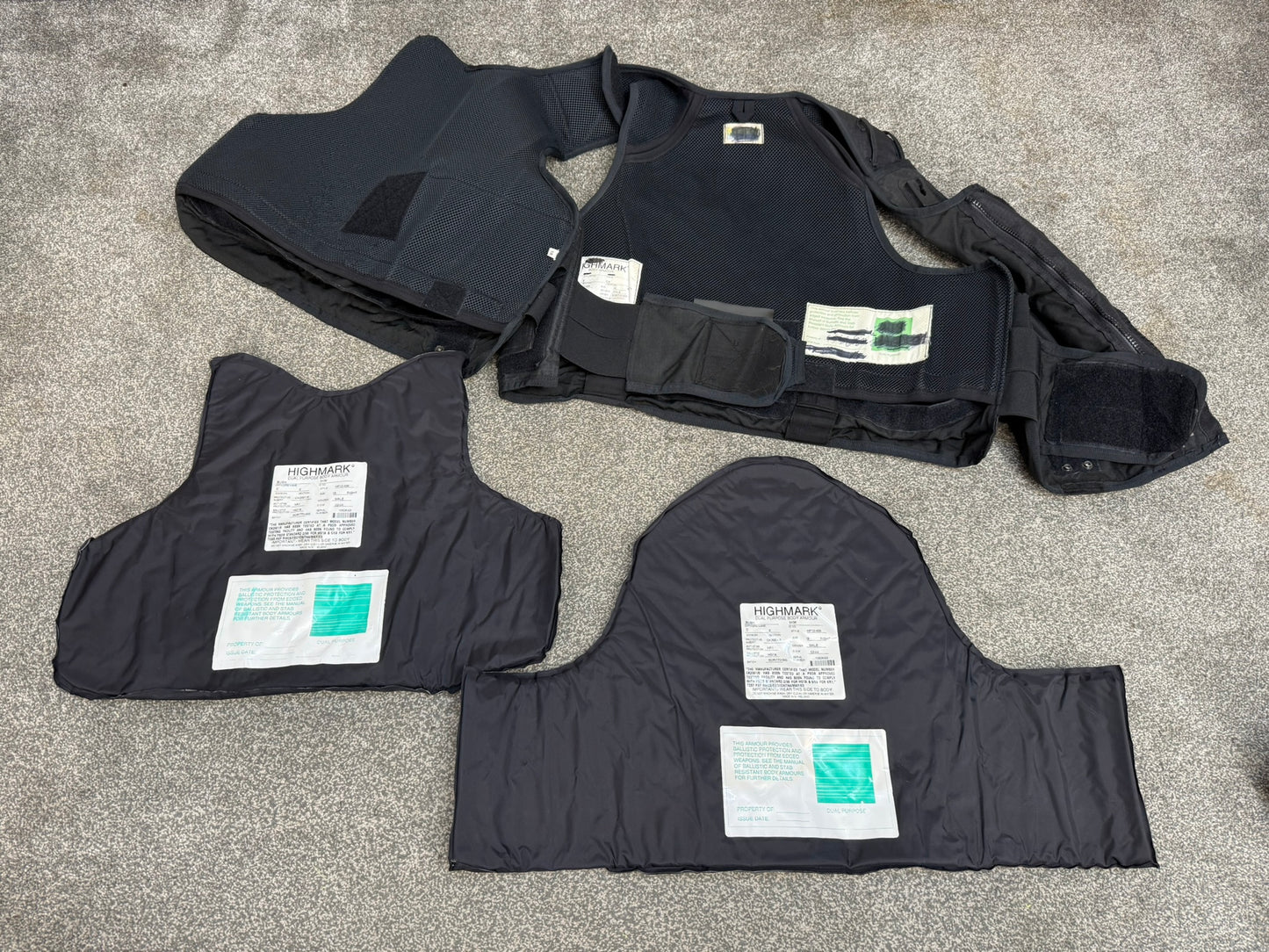 Ex Police Highmark Body Armour Vest Anti Stab & Ballistic HG1A & KR1 XL Security Film