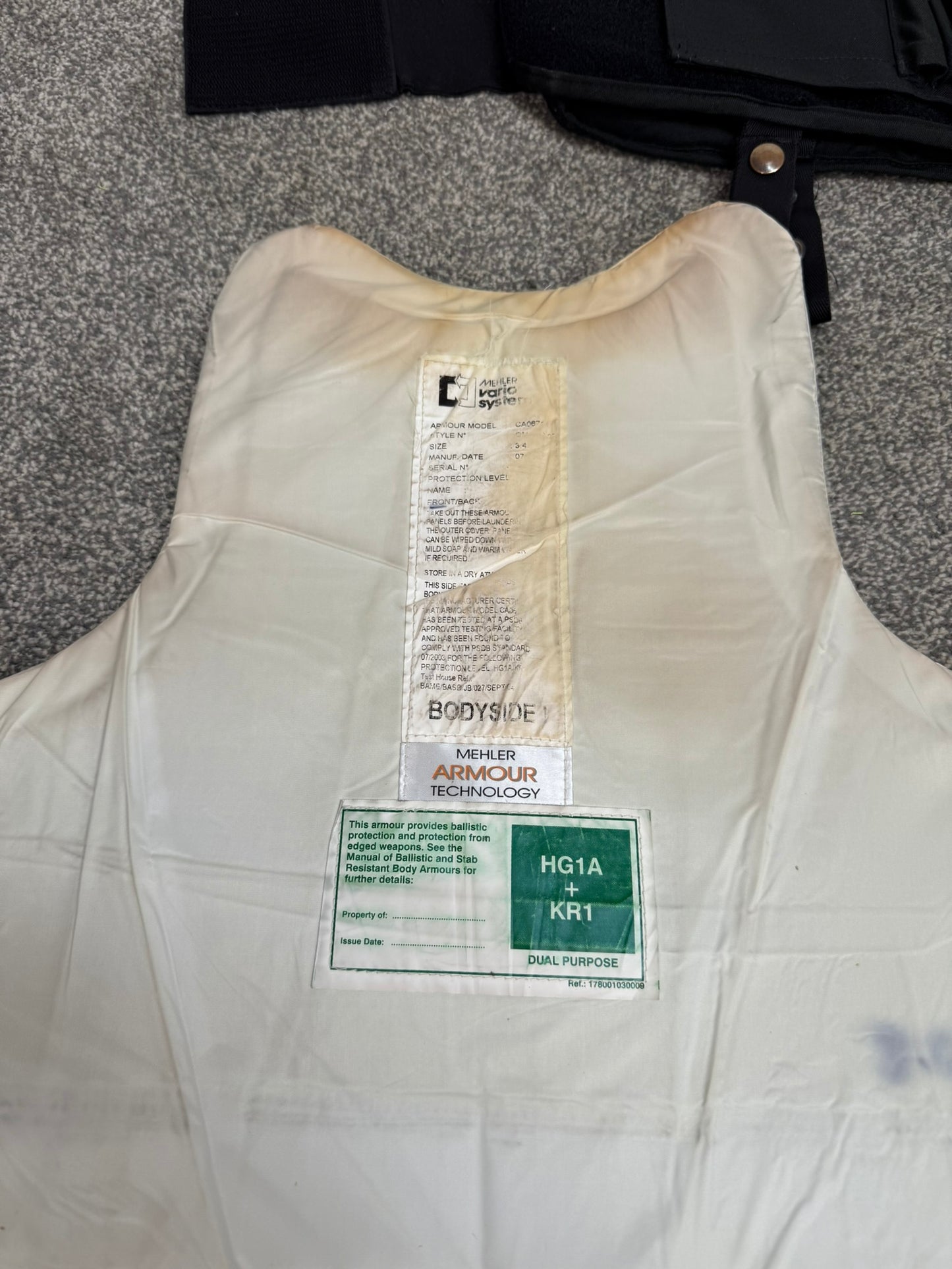 Ex Police Mehler Body Armour Vest Anti Stab & Ballistic HG1A & KR1 L-XL Security