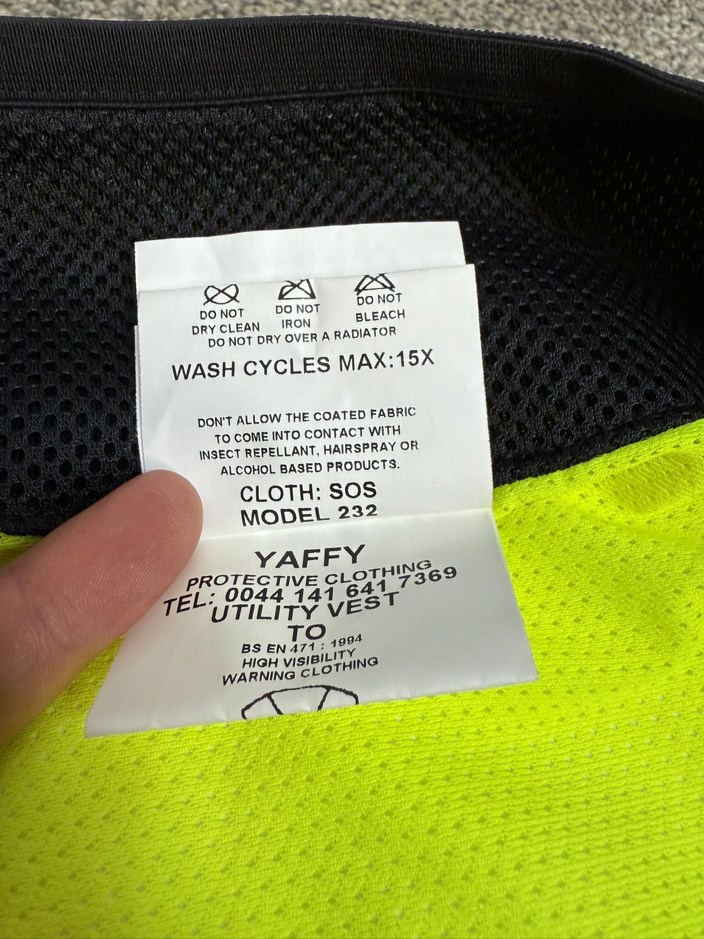 Ex Police Badged Hi Vis Utility Vest Equipment Vest Gilet Yaffy 232 X Large Patrol Security