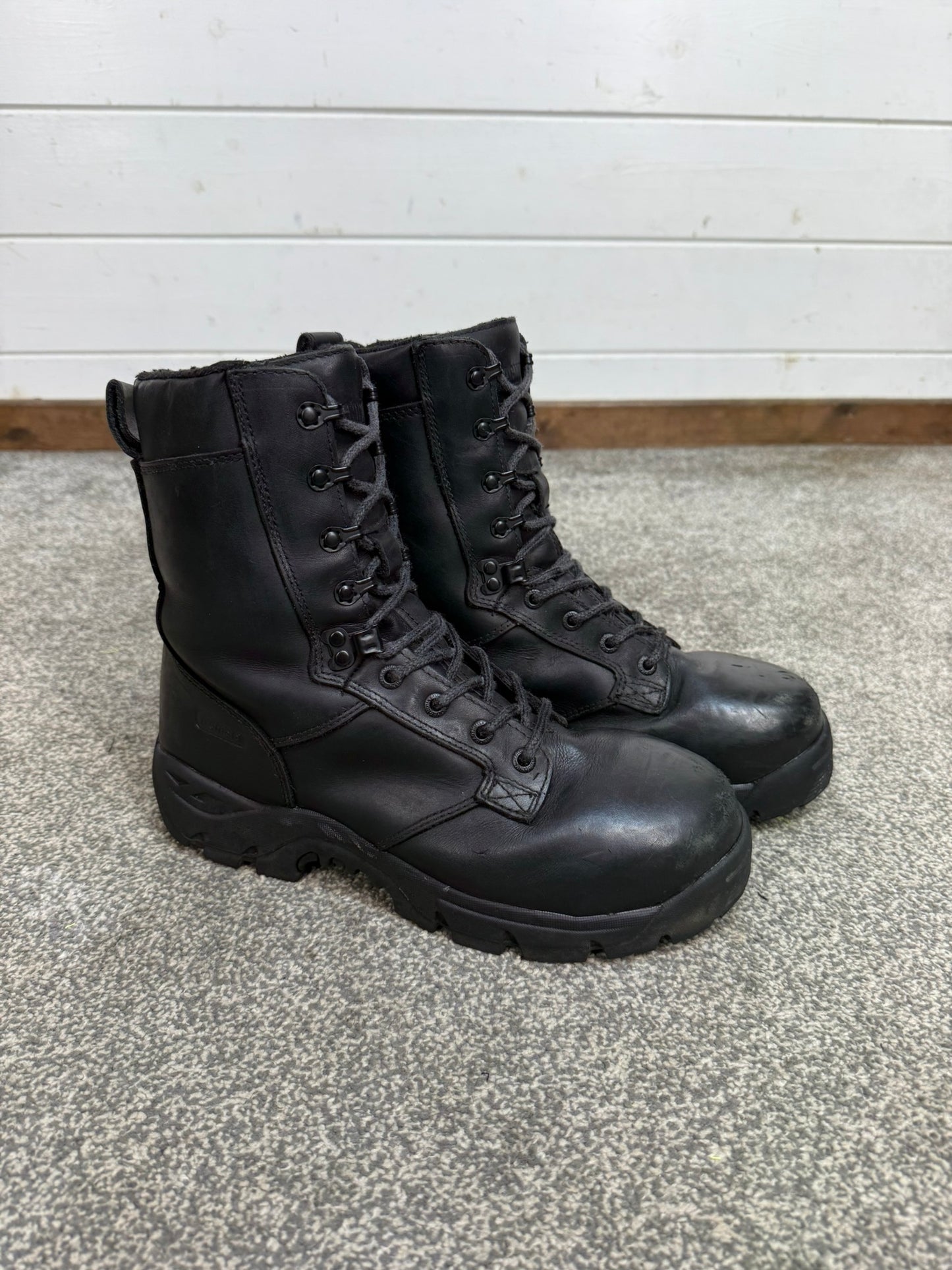 Ex Police Magnum Shield ST Combat Boots Black Leather UK 8 Security Work