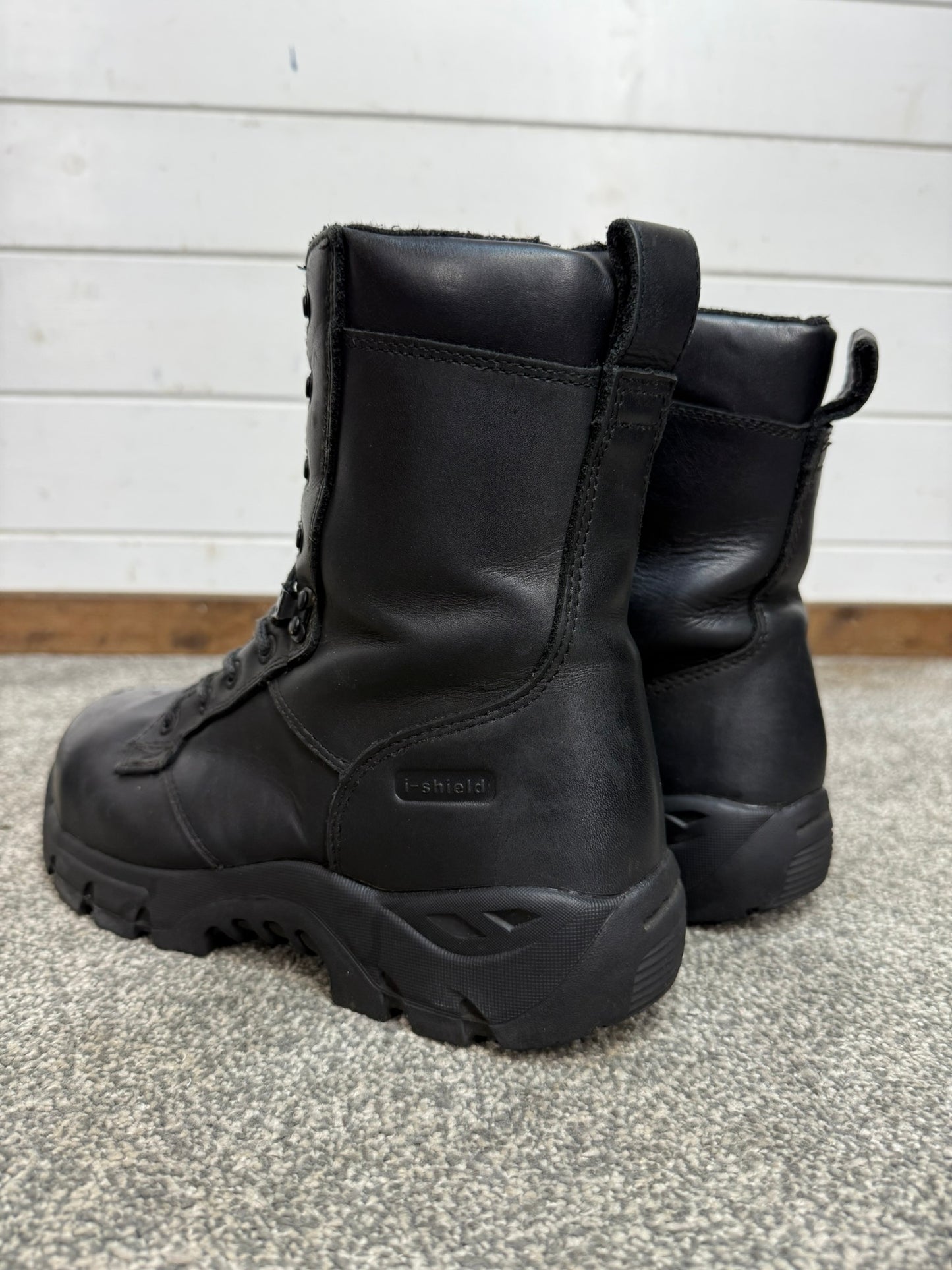 Ex Police Magnum Shield ST Combat Boots Black Leather UK 8 Security Work