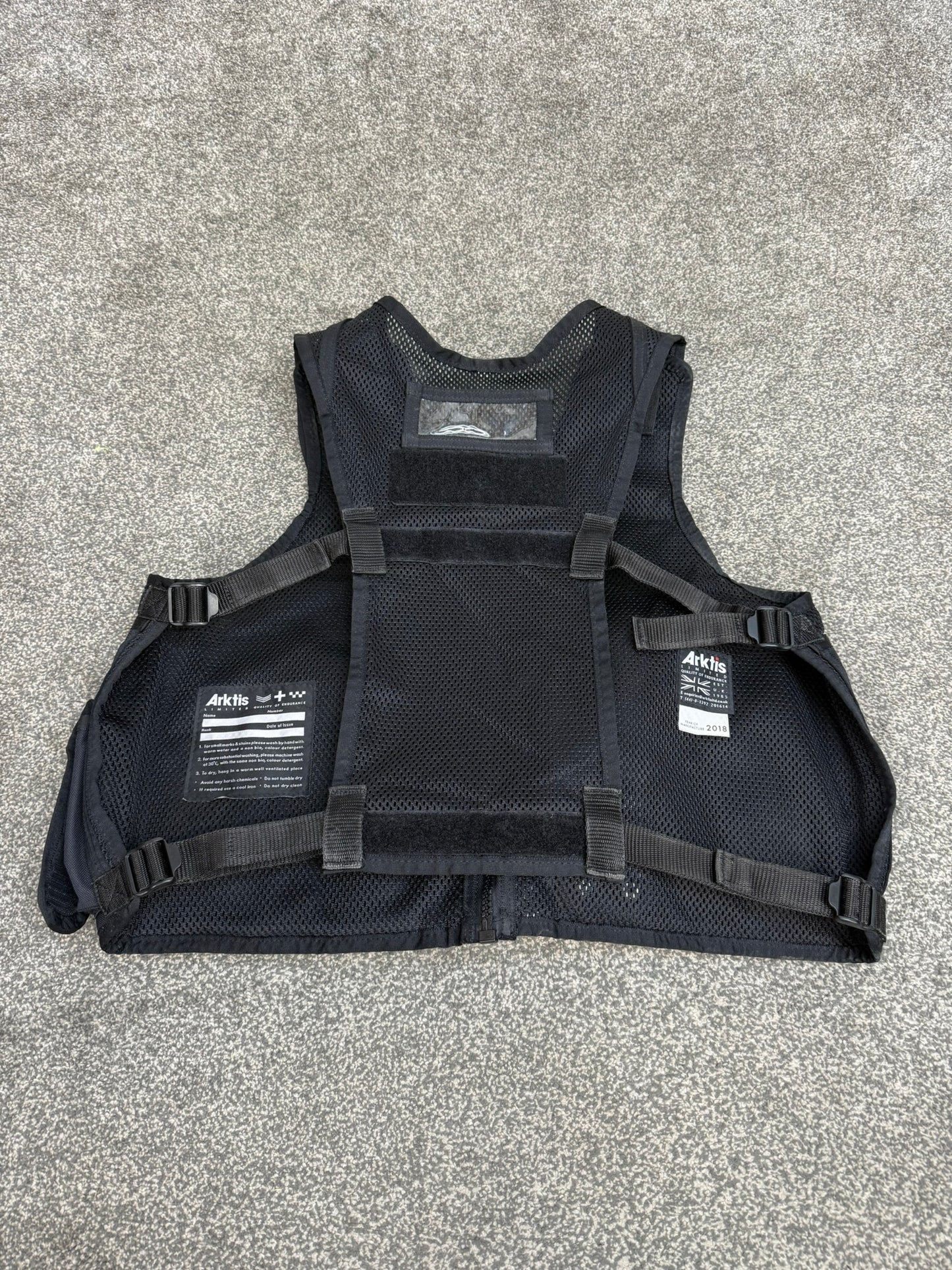 Ex Police Black Arktis Tactical Utility Vest & Pouches Security Airsoft - X Small