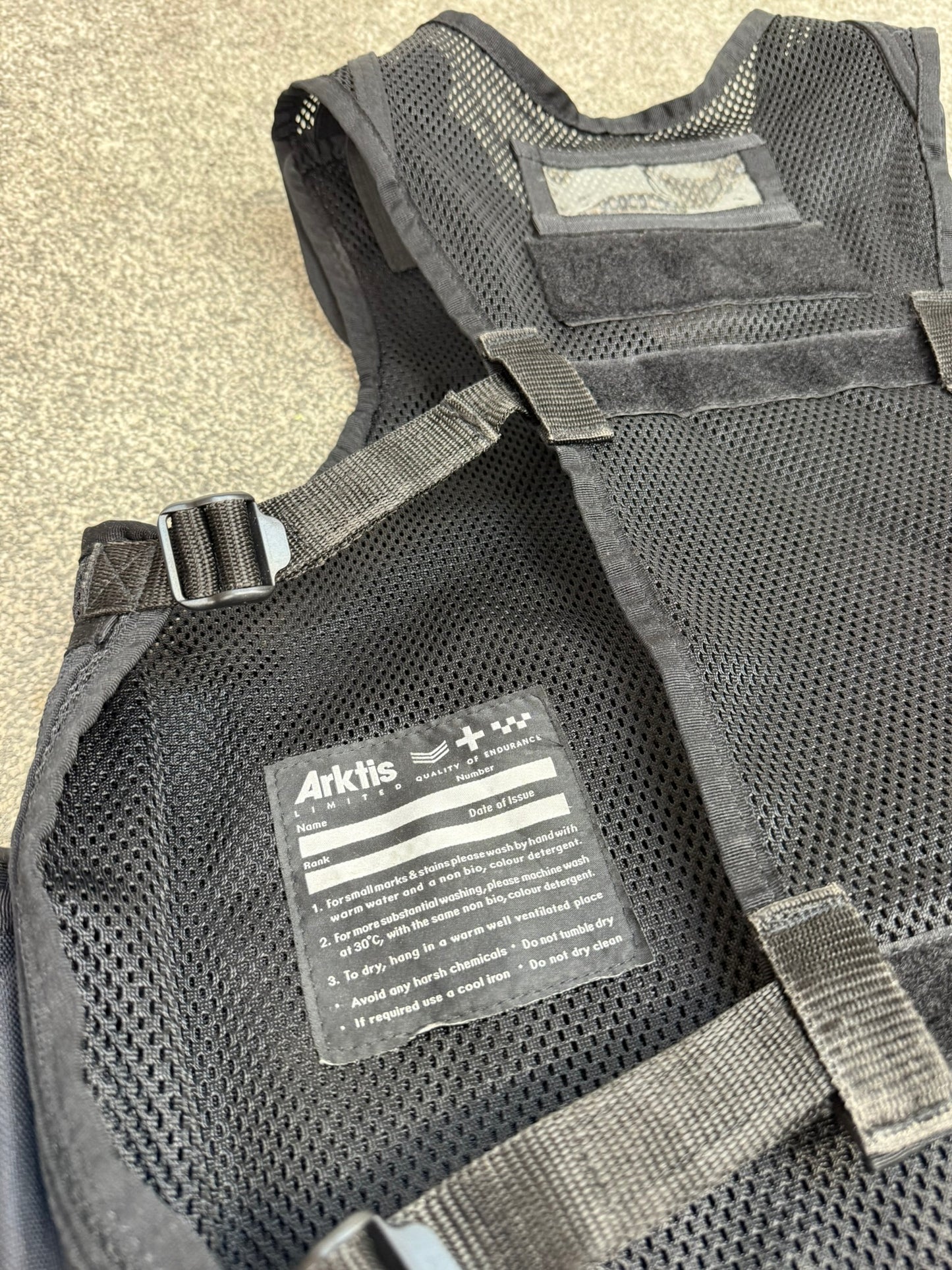 Ex Police Black Arktis Tactical Utility Vest & Pouches Security Airsoft - X Small
