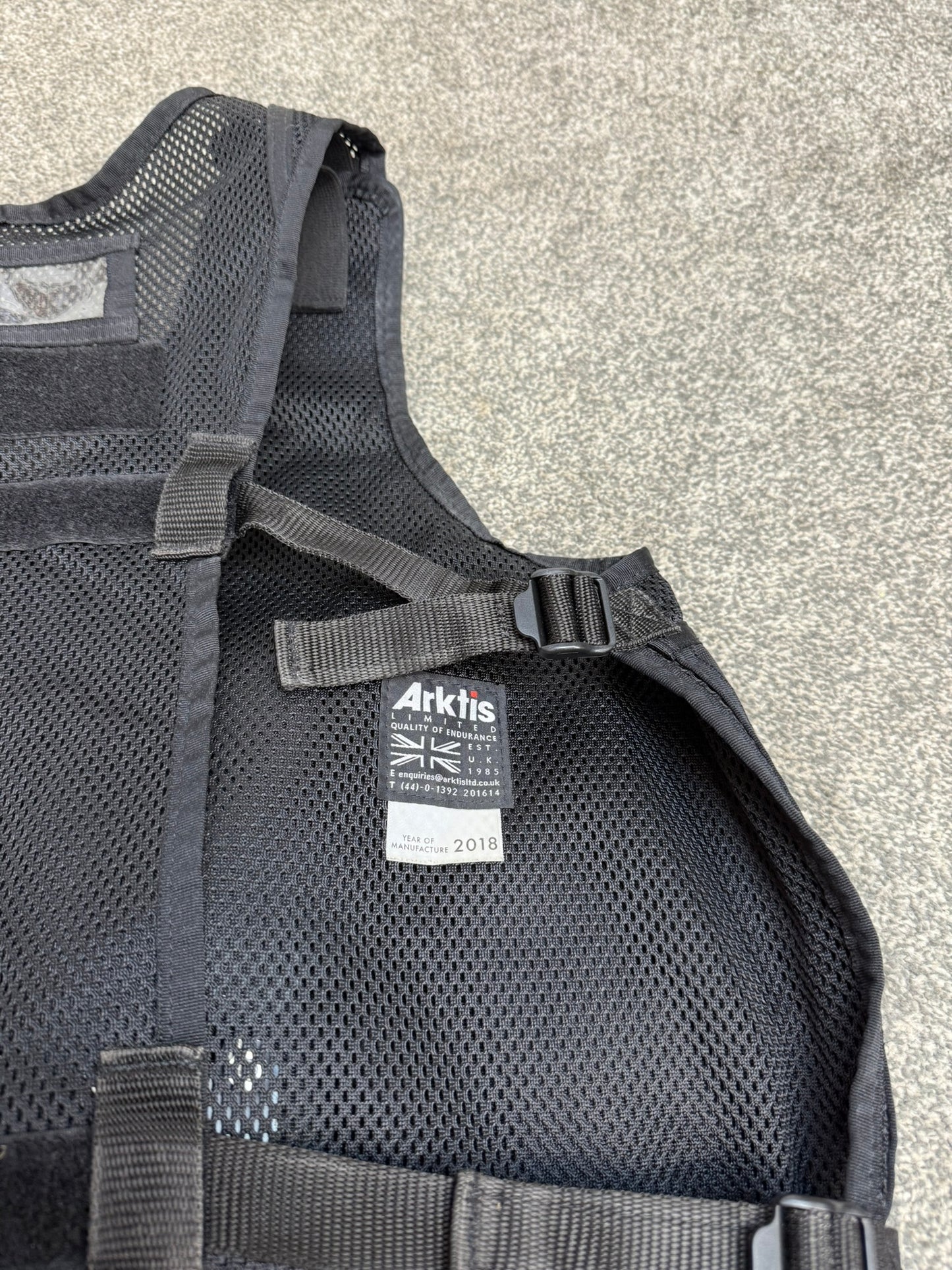 Ex Police Black Arktis Tactical Utility Vest & Pouches Security Airsoft - X Small
