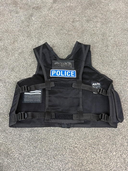 Ex Essex Police Black Arktis Tactical Utility Vest & Pouches Security Airsoft - XX Small