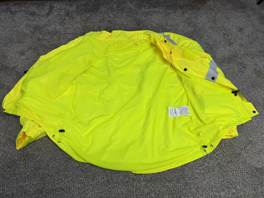 Ex Police Hi Vis Waterproof Cycling Jacket Cycle Coat Scooped Security Walking Model 597