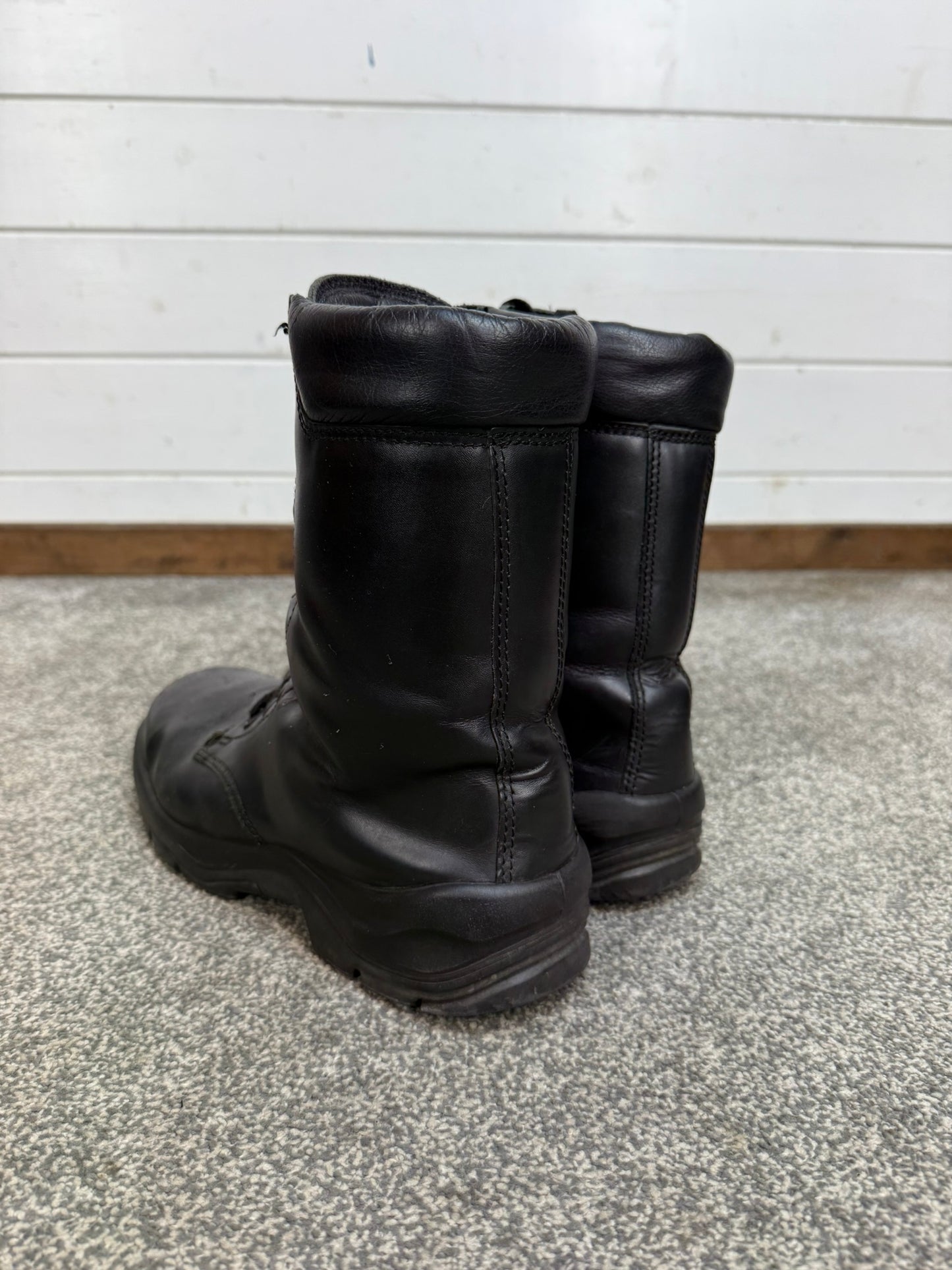 Ex Police Black Leather Boots Bata Industrials Safety Steel Toe UK 9