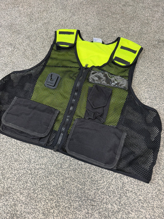Ex Police Black & Yellow Mesh Vest Event Marshall Security SIA