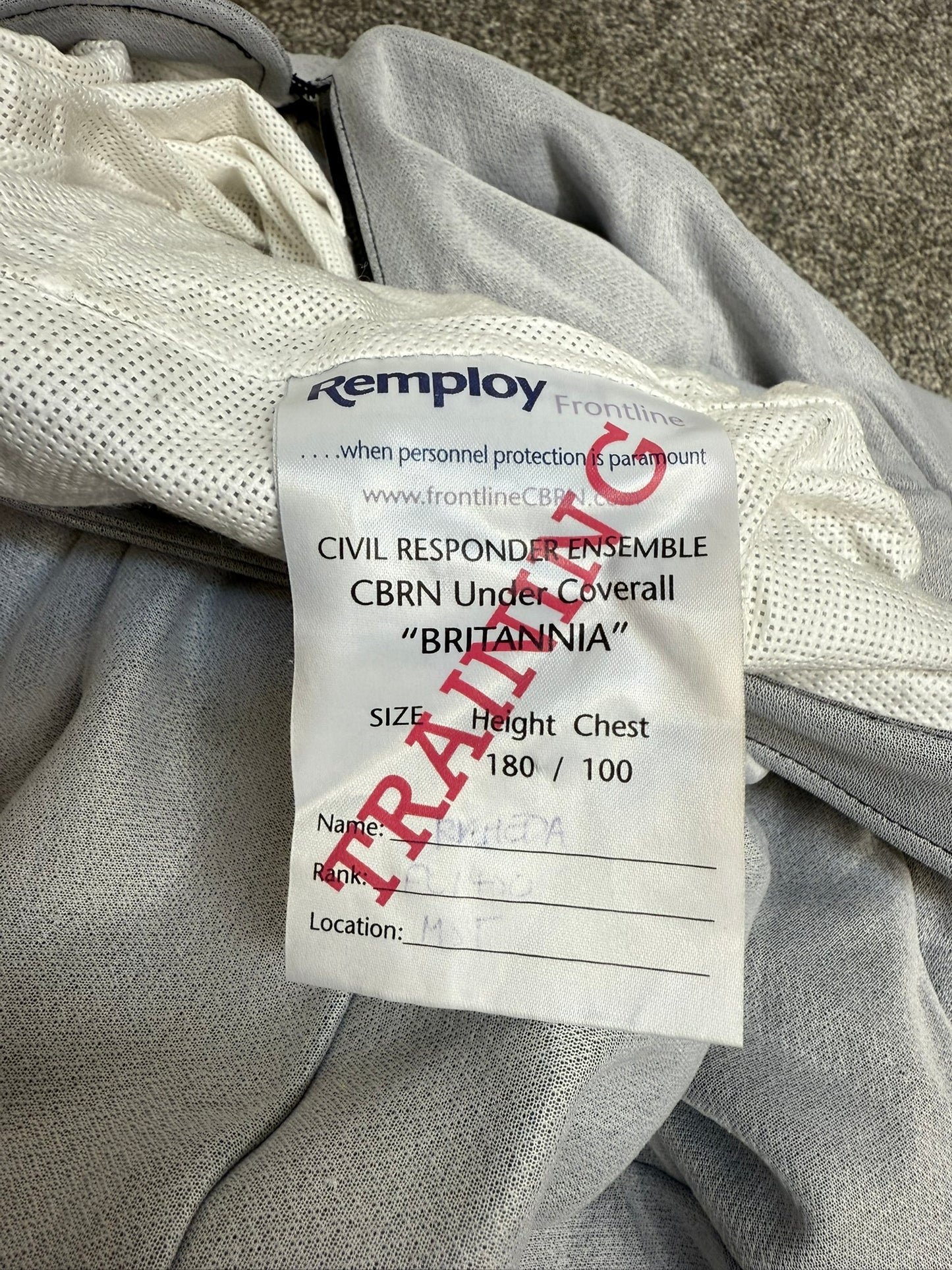 Ex Police Remploy CBRN Coverall Overall Suit x2 Boots Hood & Socks 180/100