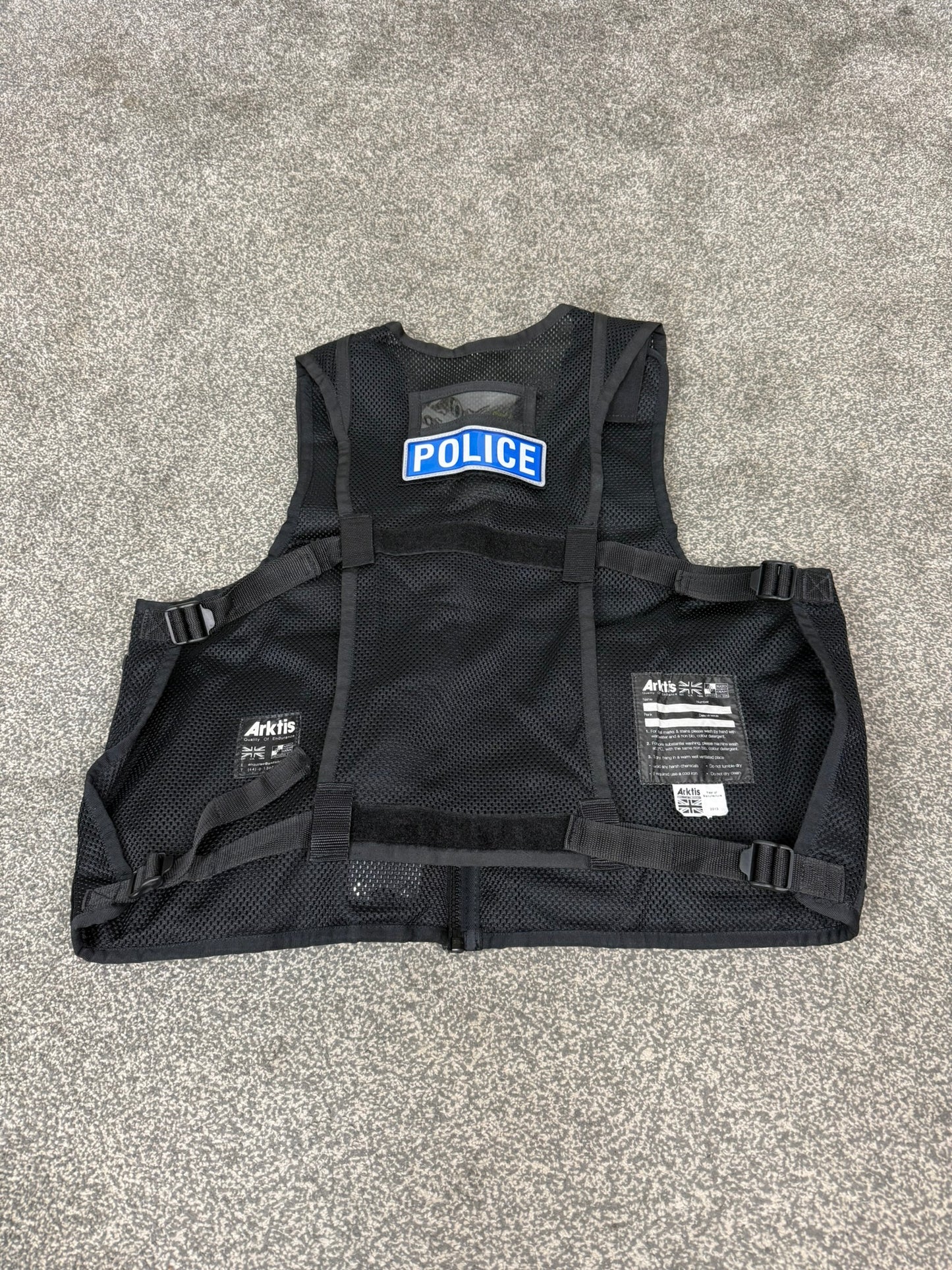 Ex Essex Police Black Arktis Tactical Utility Vest & Pouches Security Airsoft - Medium