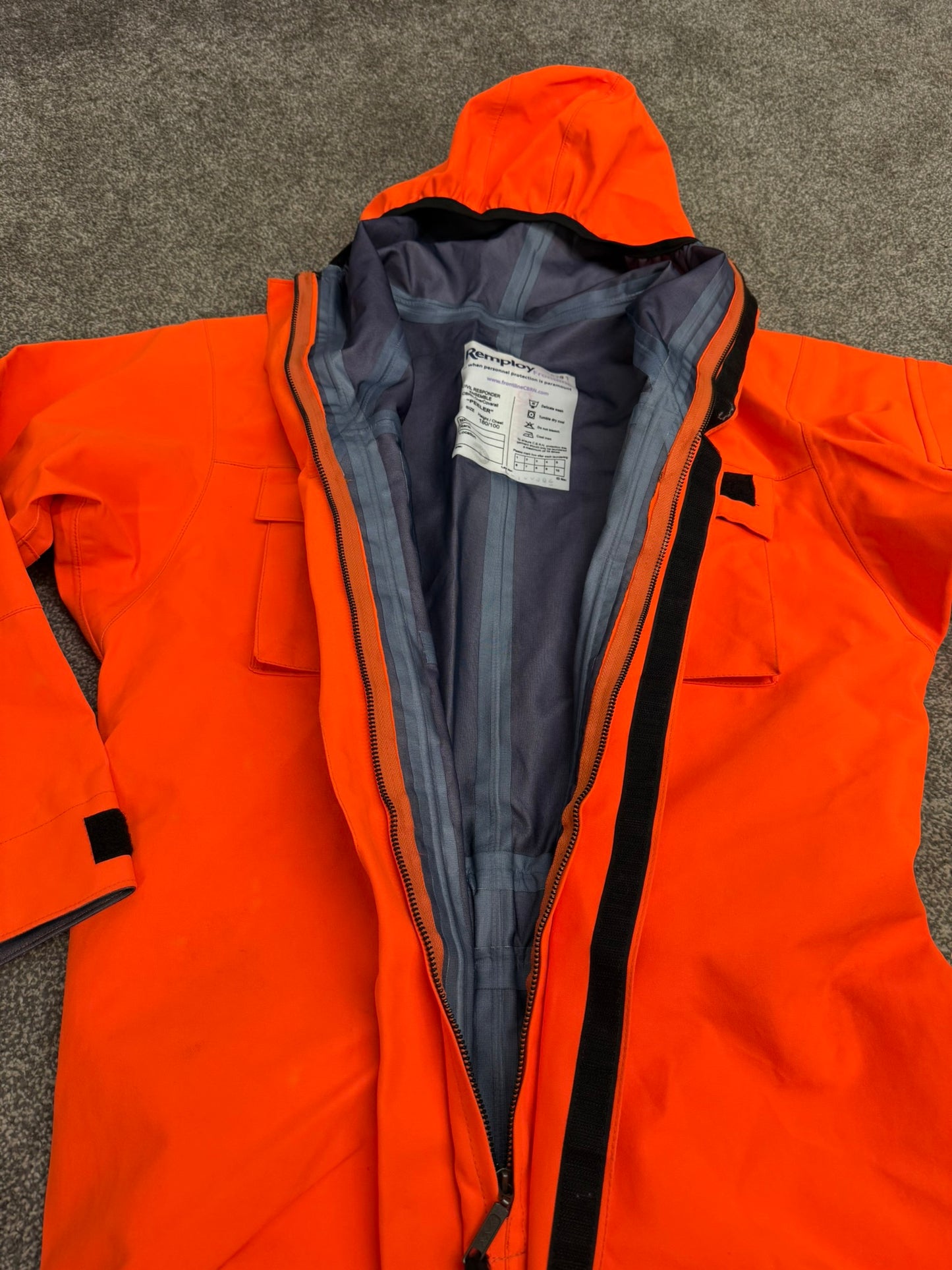 Ex Police Orange Remploy CBRN Peeler Waterproof Coverall Overall Suit 180/100